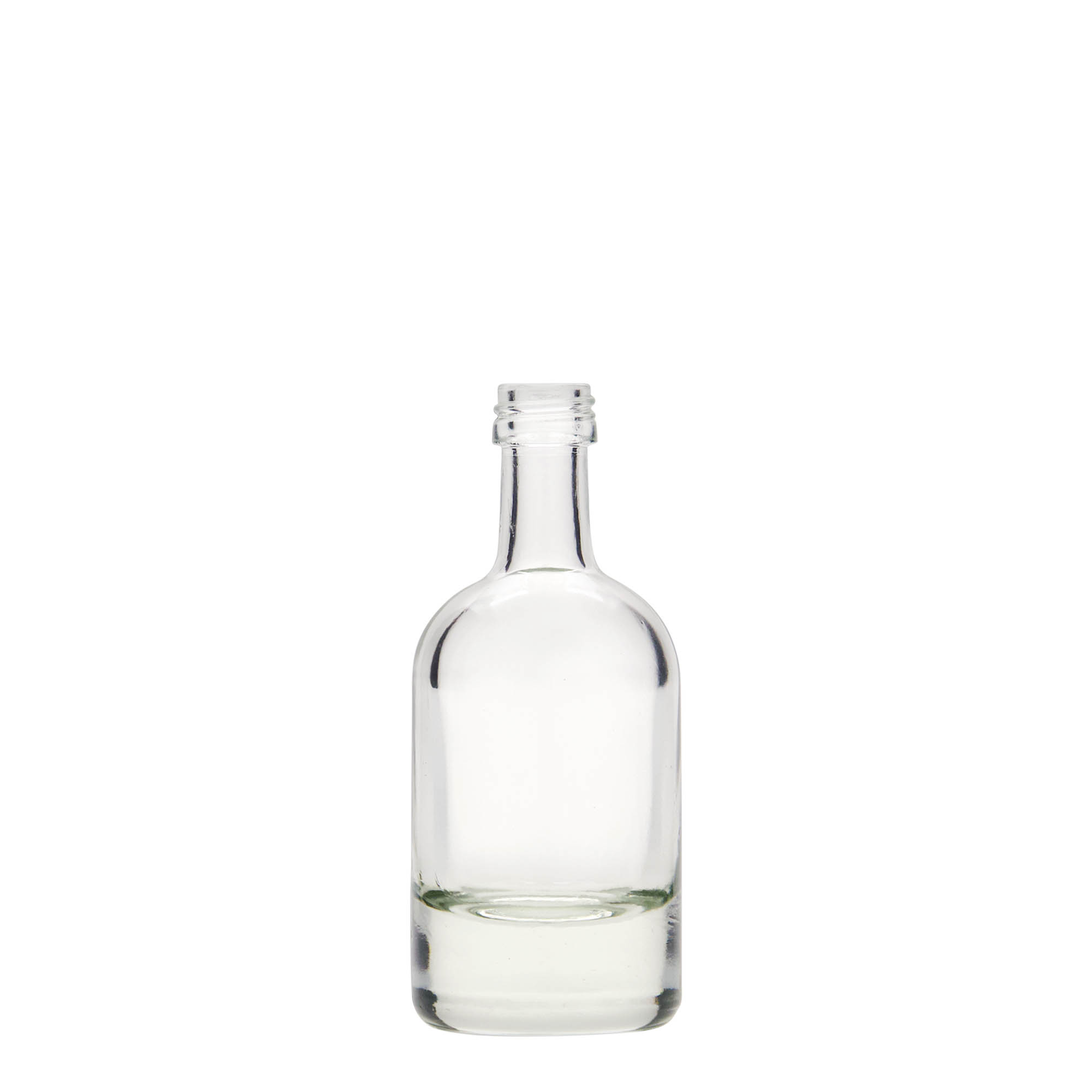 Bottiglia di vetro da 50 ml 'Linea Uno', bocca: PP 18 Bottiglia di vetro da 50 ml 'Linea Uno', bocca: PP 18