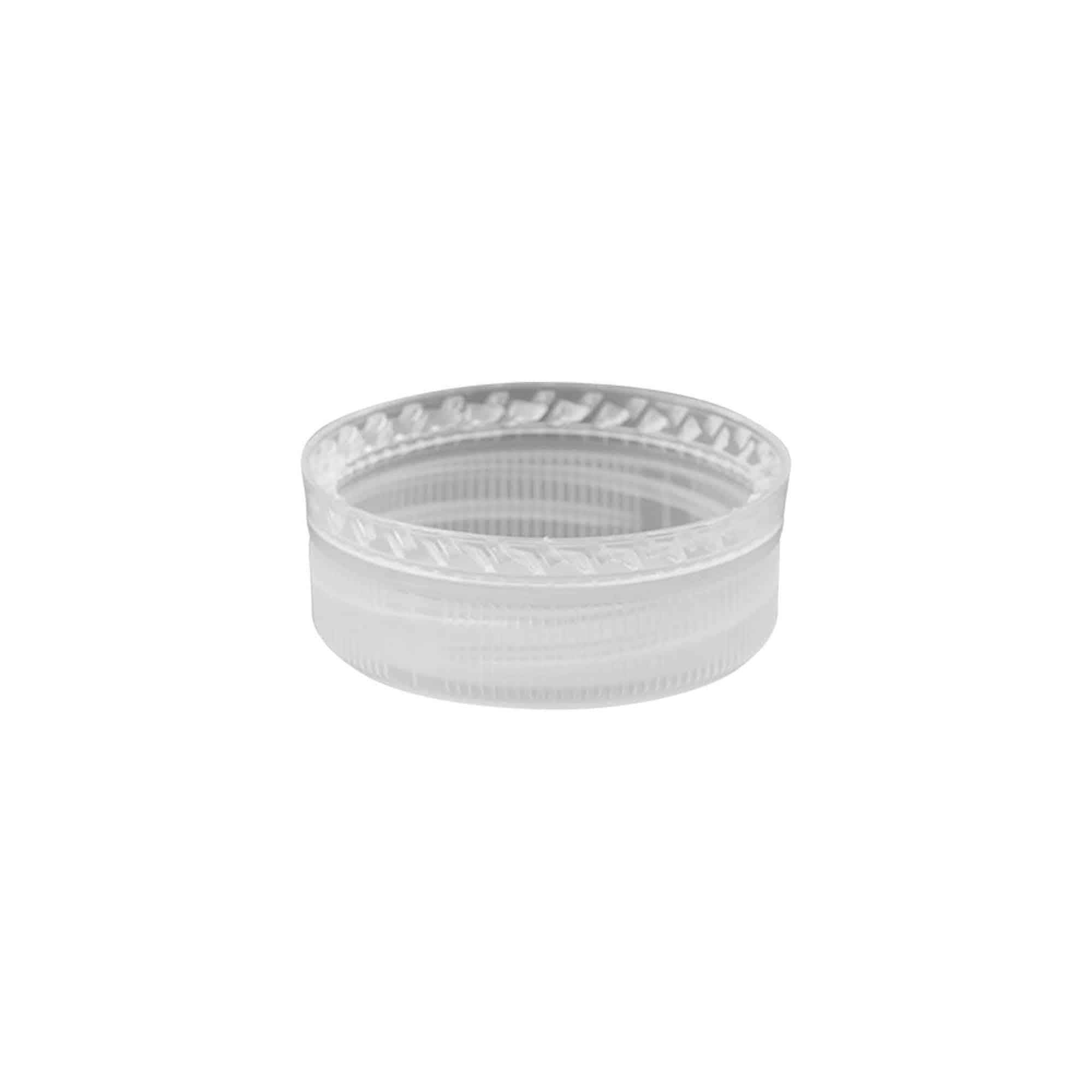 Tappo a vite a due filettature, plastica PE, bianco, per imboccatura: PET 38 mm