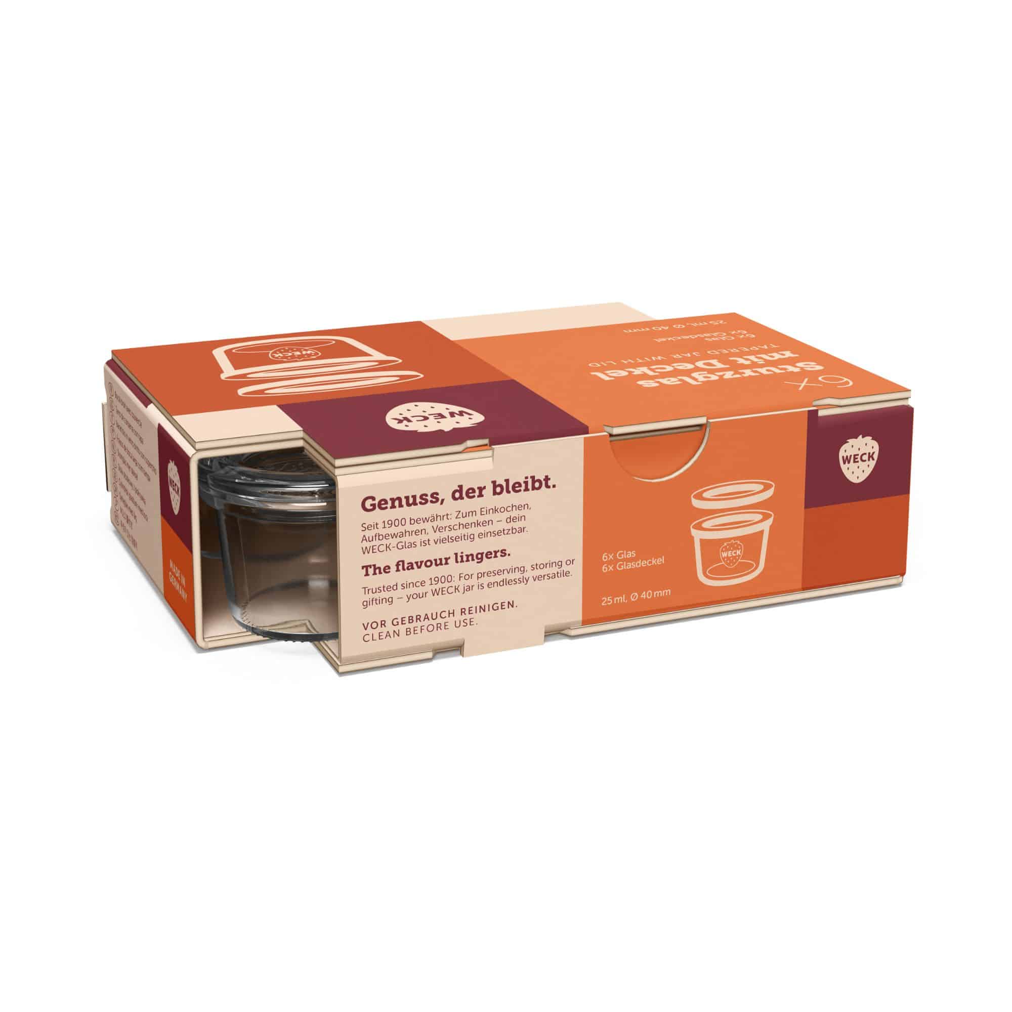 12x 35 ml vaso WECK a bocca larga con coperchio in vetro RR 40