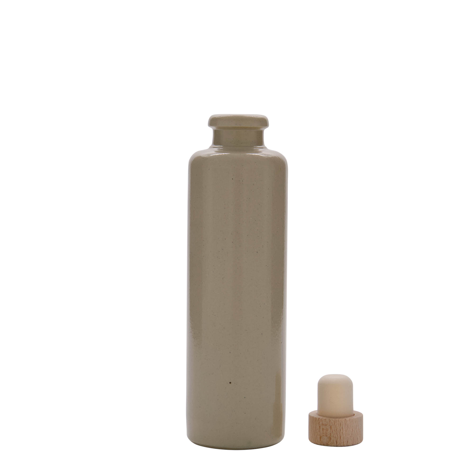 Boccale da 200 ml, gres, beige, bocca: sughero