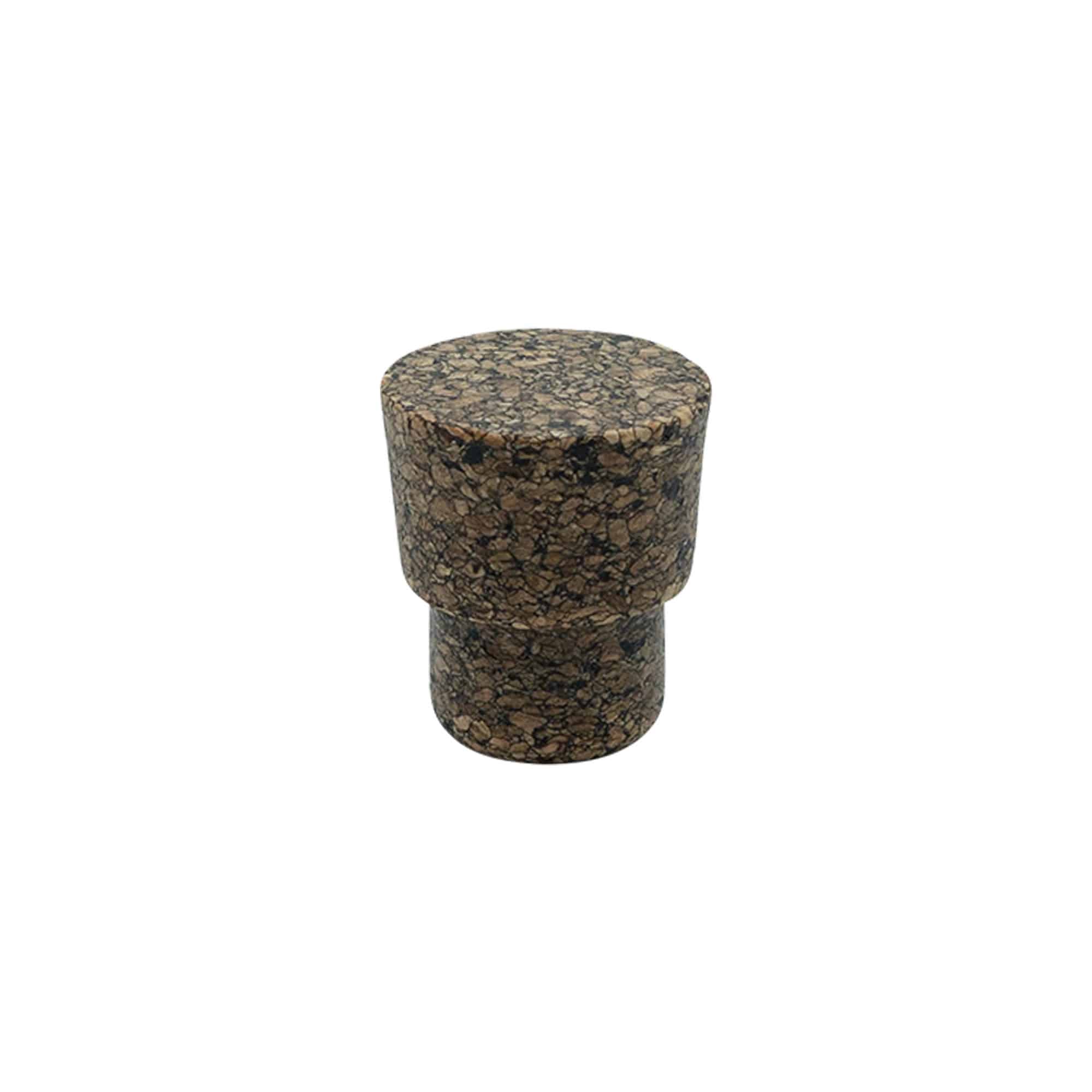 Tappo a manico 'Cornice' 22,5 mm, Corkcoal, per imboccatura: sughero
