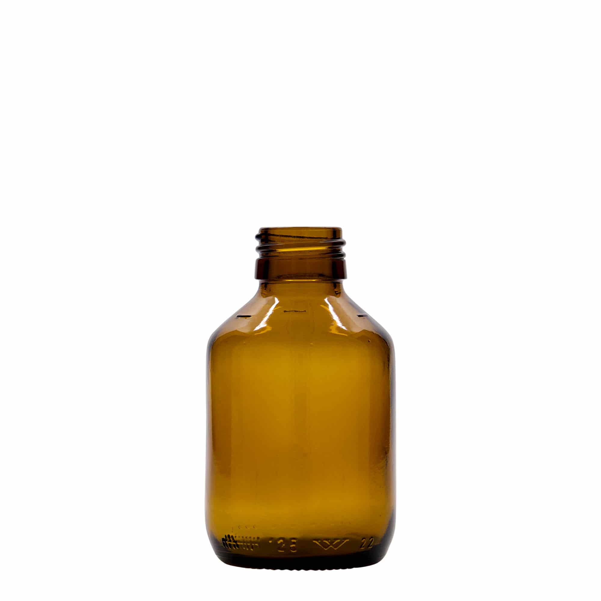 125 ml, Flacone farmaceutico, marrone, vetro, imboccatura: PP 28 125 ml, Flacone farmaceutico, marrone, vetro, imboccatura: PP 28