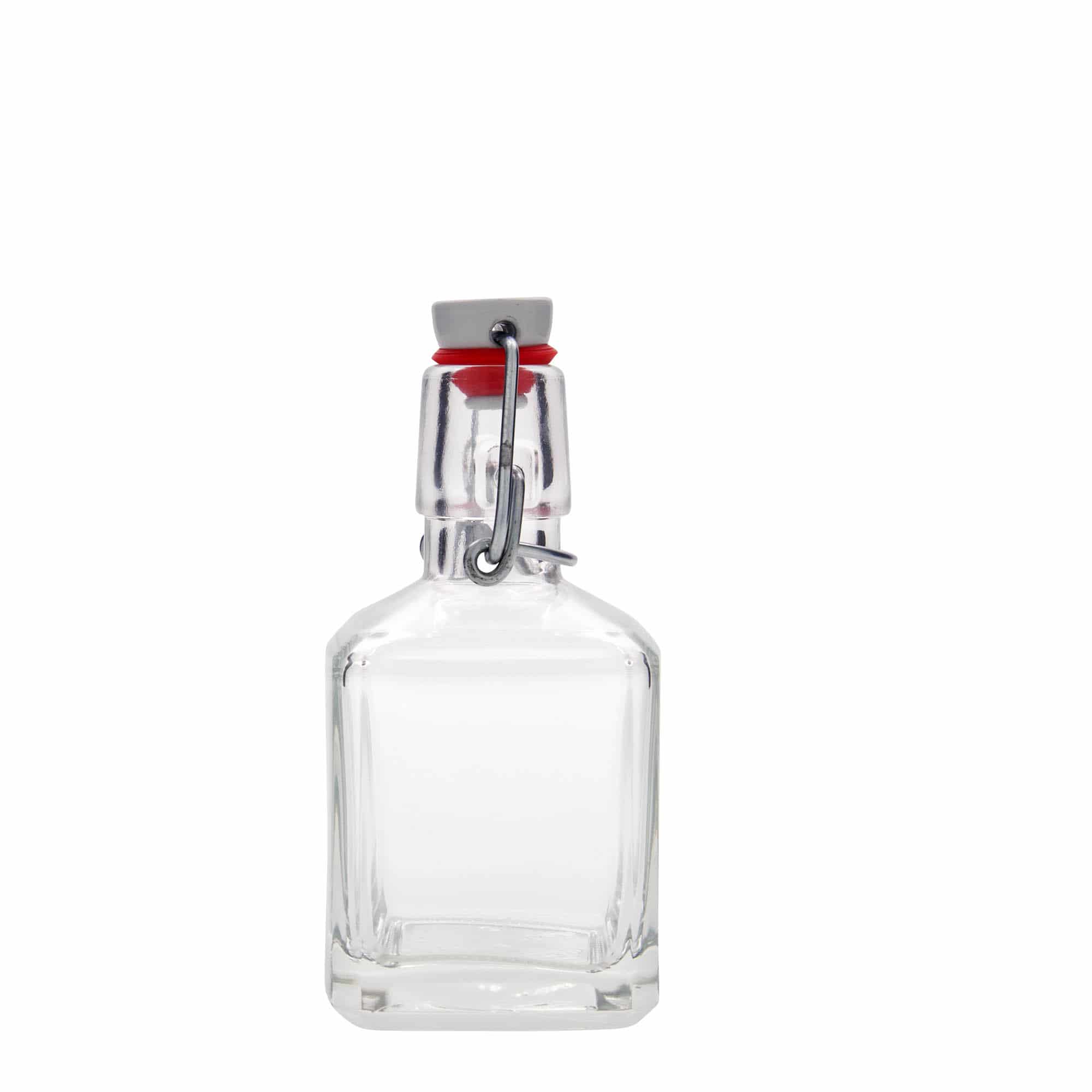 200 ml Bottiglia di vetro 'Kubica', quadrata, imboccatura: tappo meccanico