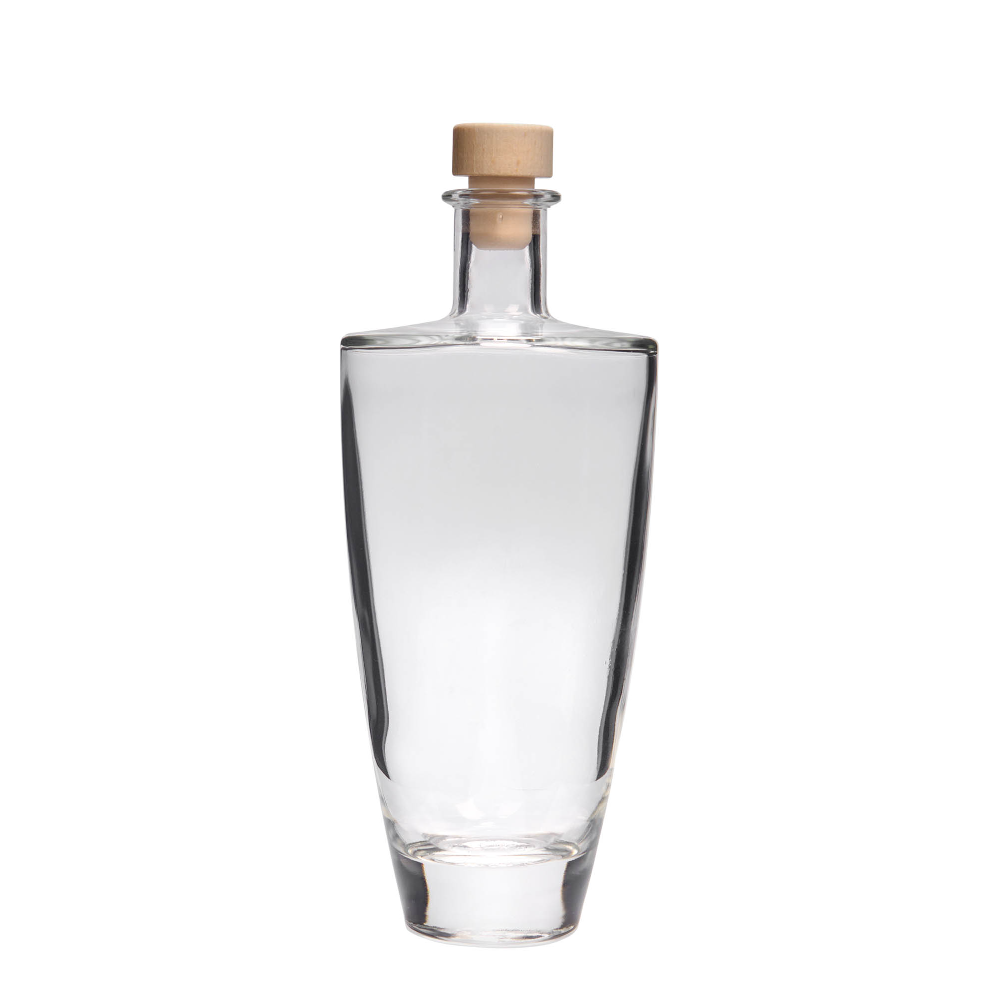 Bottiglia di vetro da 500 ml 'Vanessa', ovale, bocca: sughero Bottiglia di vetro da 500 ml 'Vanessa', ovale, bocca: sughero