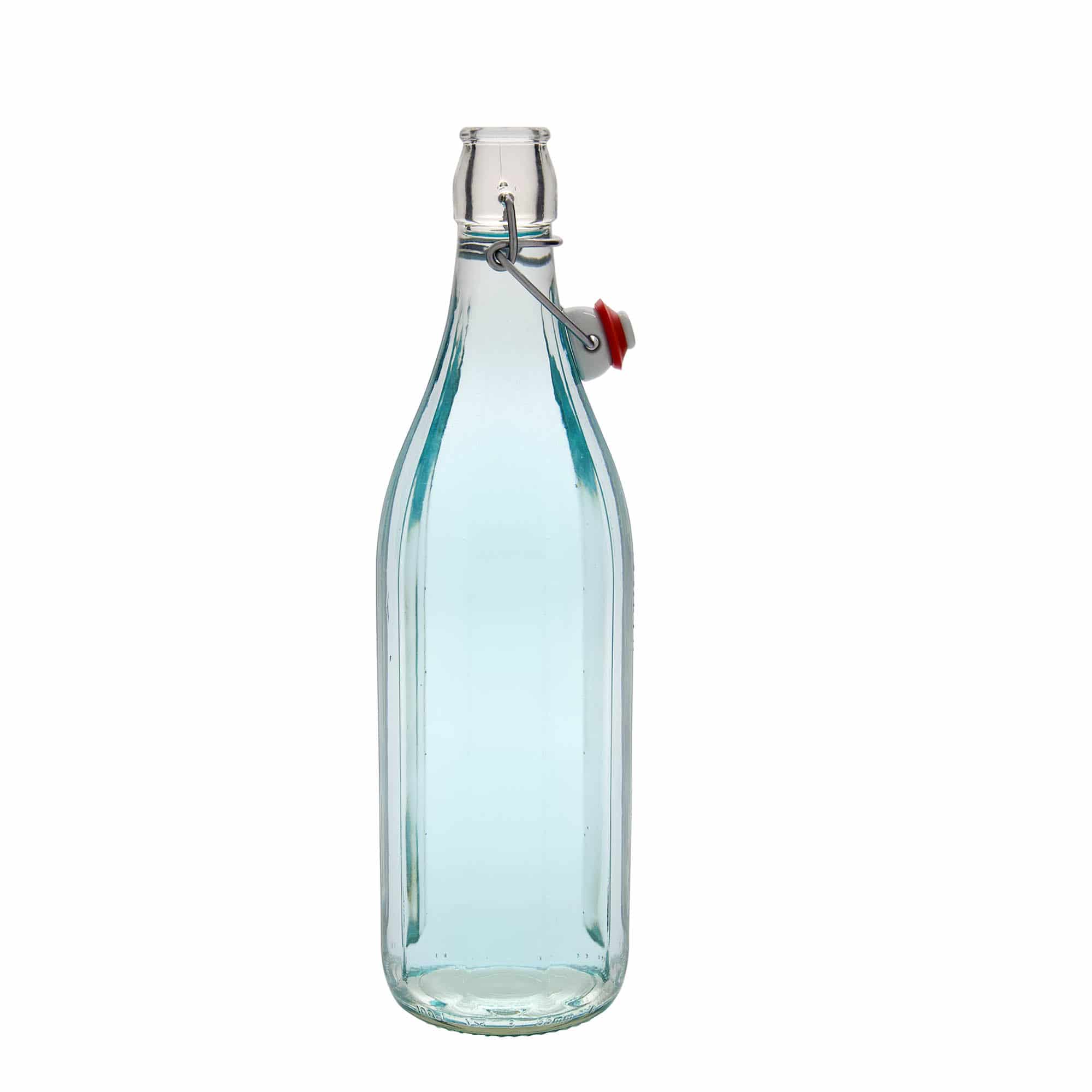 1.000 ml Bottiglia sfaccettata 'Bravo', vetro, imboccatura: tappo meccanico