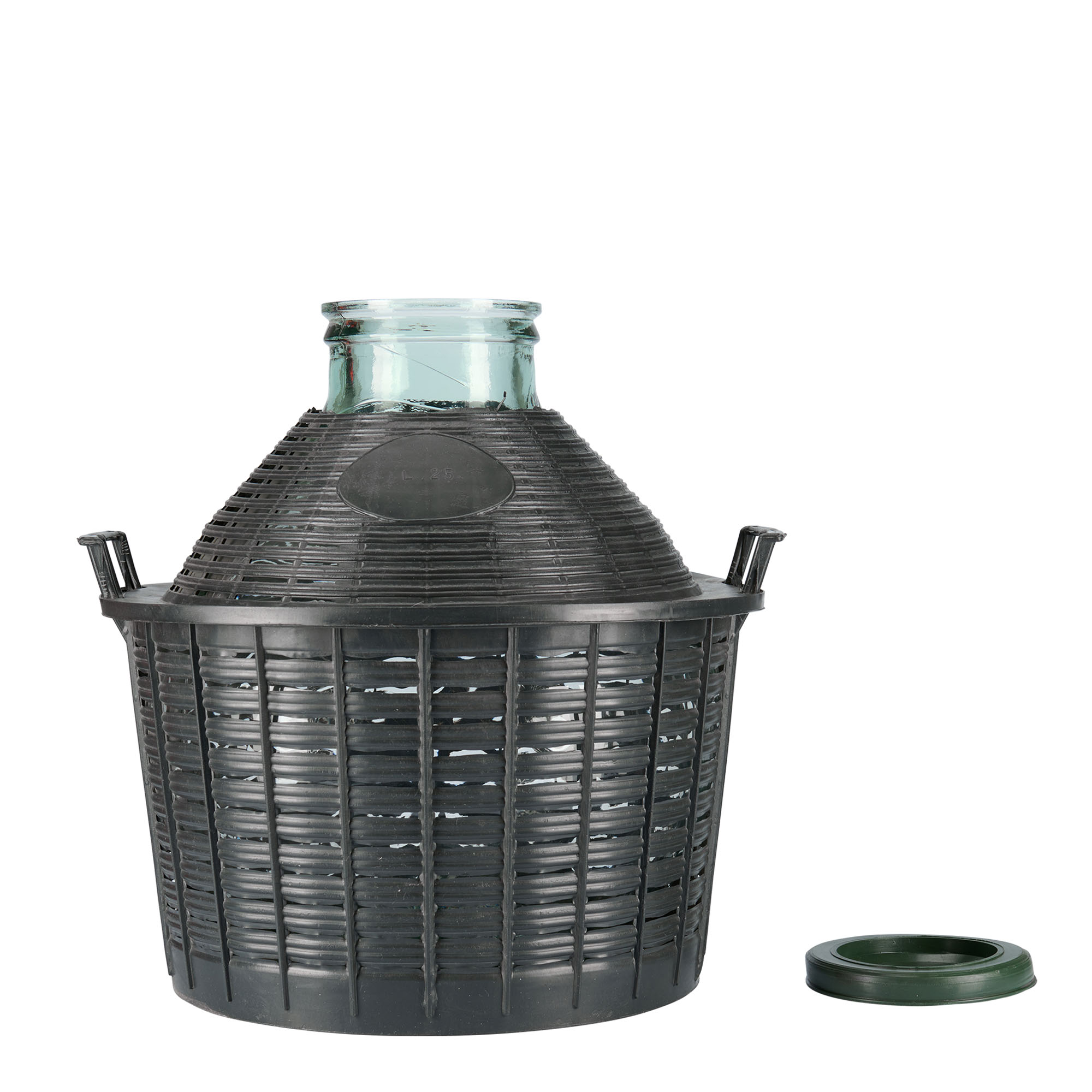 Bombola a palla da 25 l, collo largo, vetro, bocca: coperchio a calotta Bombola a palla da 25 l, collo largo, vetro, bocca: coperchio a calotta