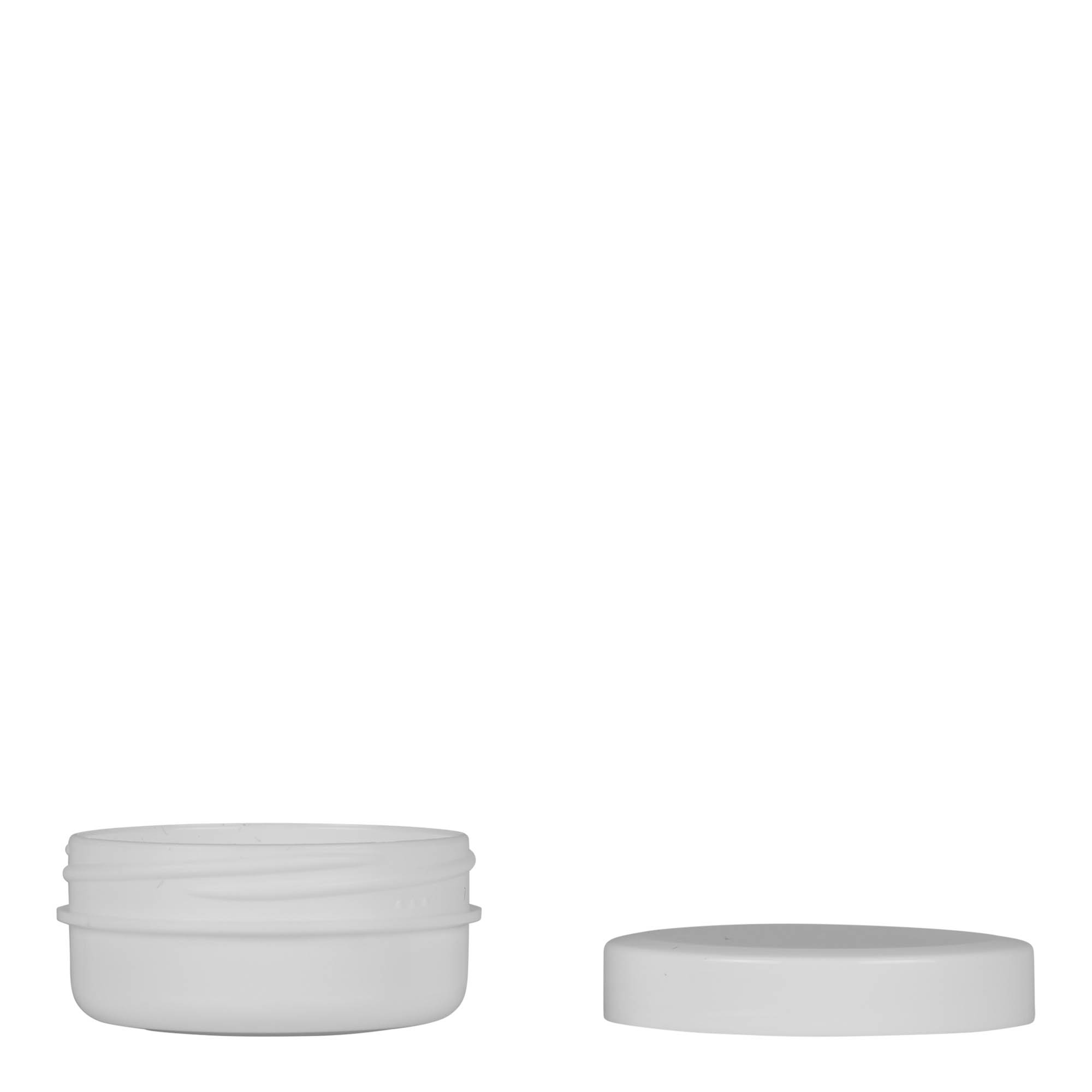 12 ml barattolo in plastica 'White Line', PP, bianco, bocca: chiusura a vite 12 ml barattolo in plastica 'White Line', PP, bianco, bocca: chiusura a vite
