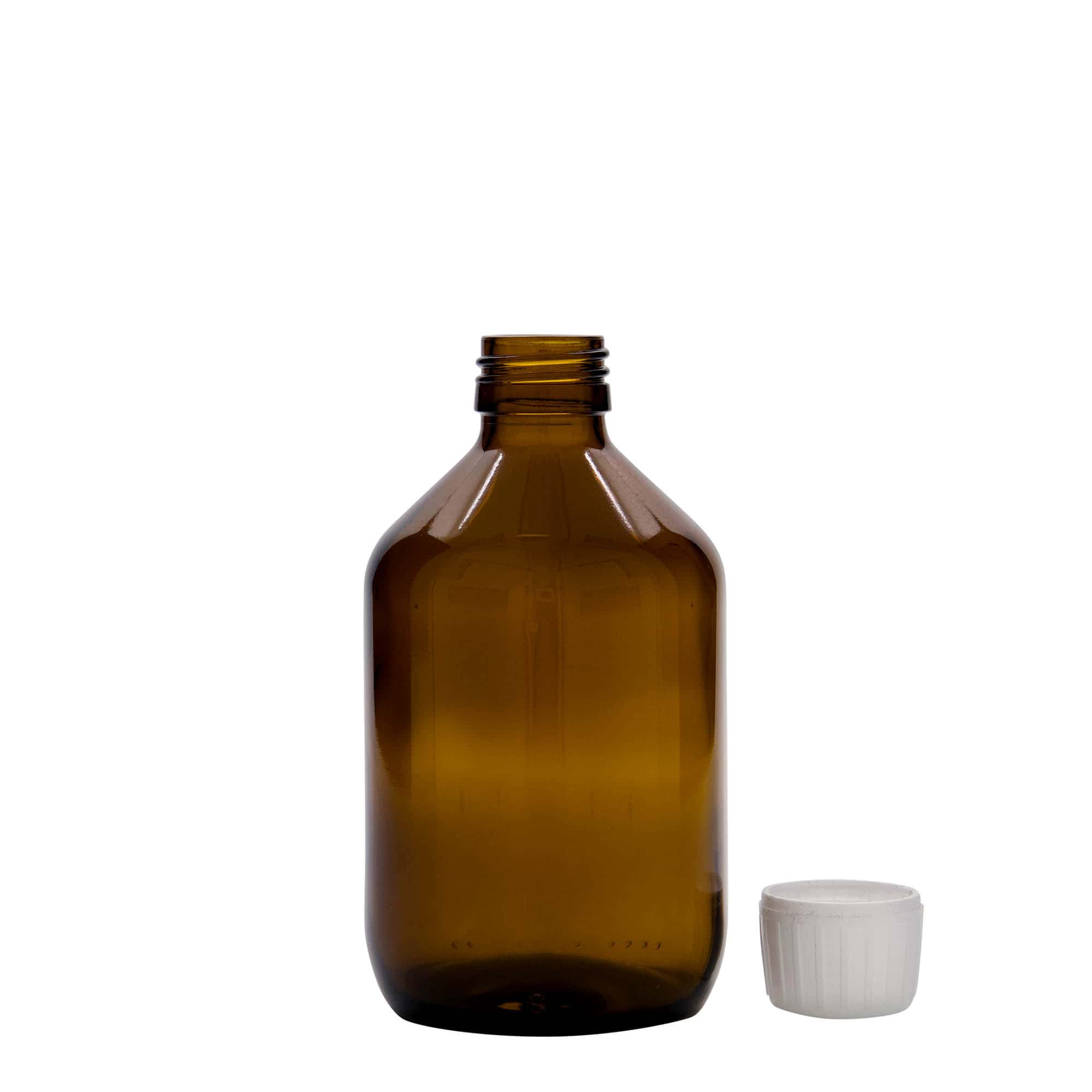 300 ml bottiglia medicinale, marrone, vetro, bocca: PP 28