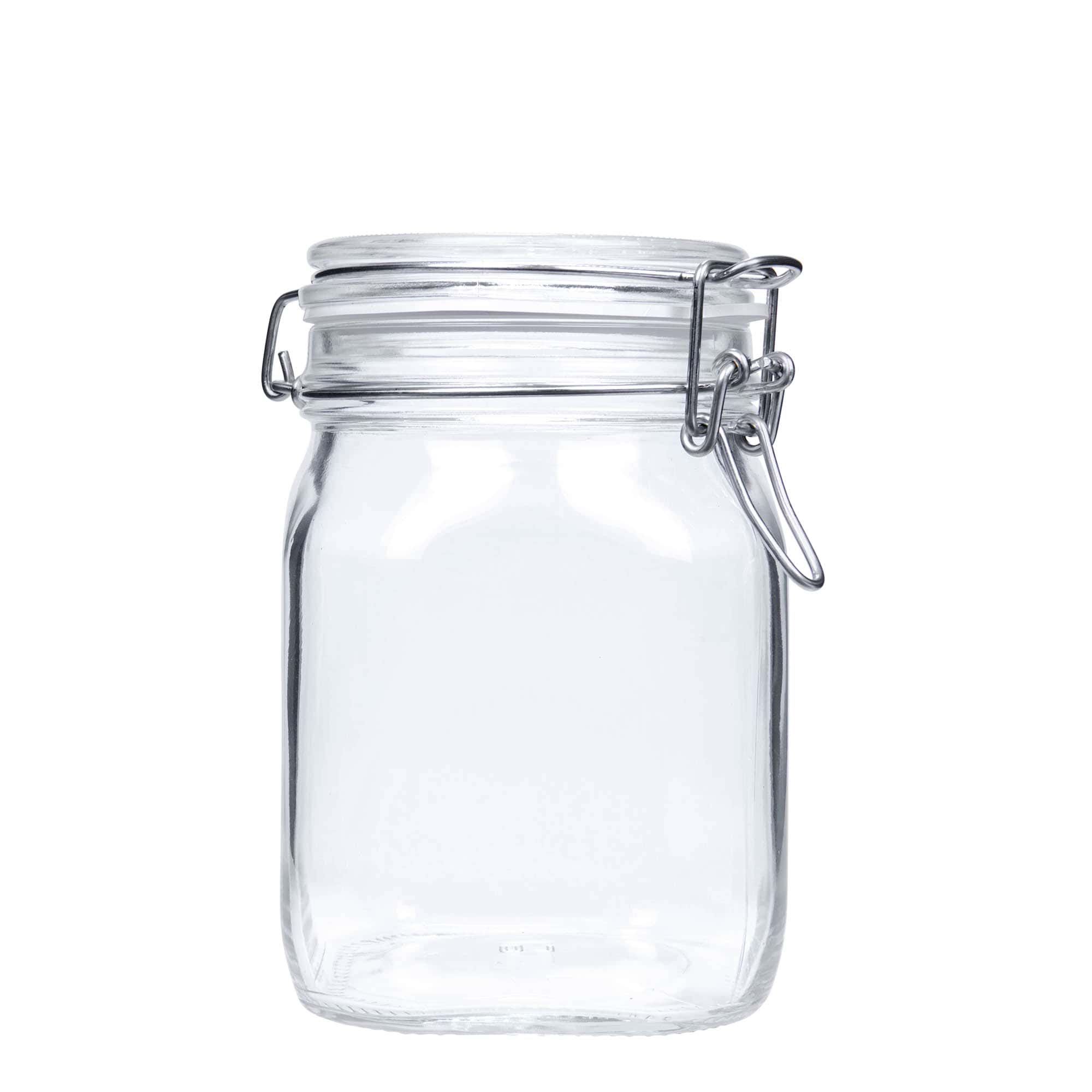 1.000 ml Barattolo ermetico 'Fido', quadrato, vetro, imboccatura: chiusura meccanica 1.000 ml Barattolo ermetico 'Fido', quadrato, vetro, imboccatura: chiusura meccanica