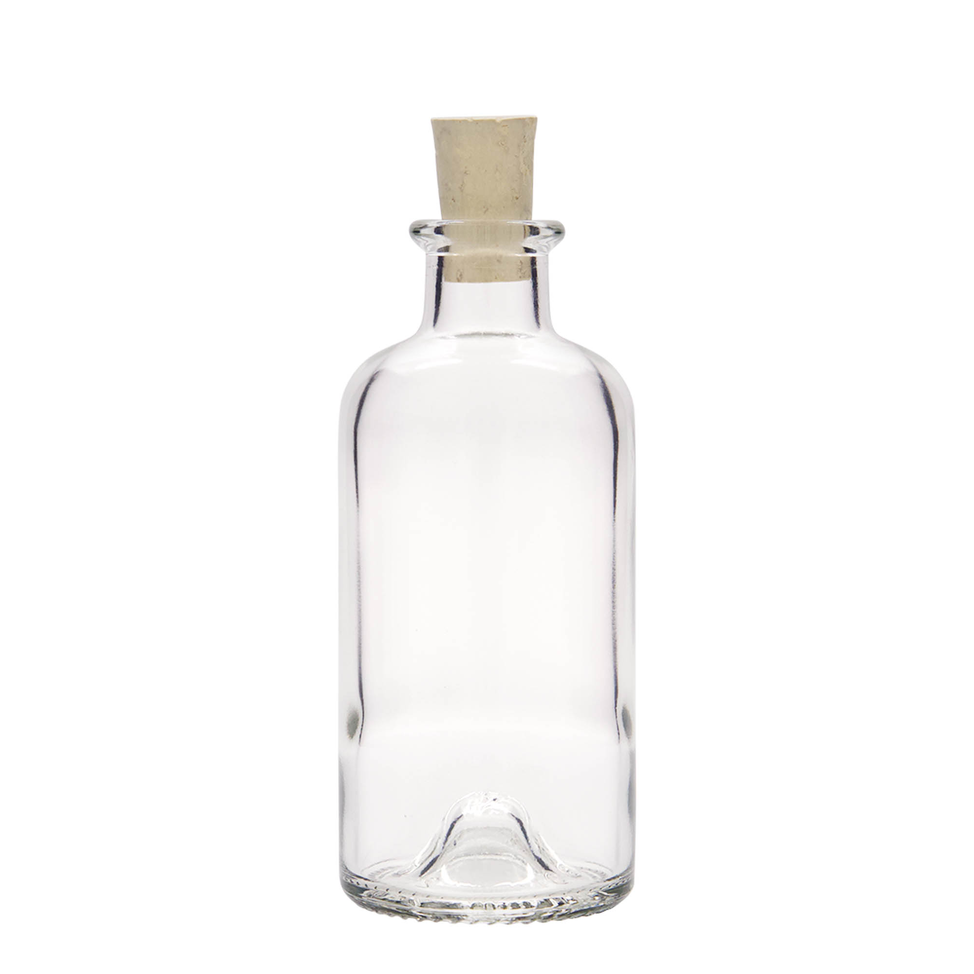 Bottiglia di vetro da 200 ml da farmacista, bocca: tappo di sughero Bottiglia di vetro da 200 ml da farmacista, bocca: tappo di sughero