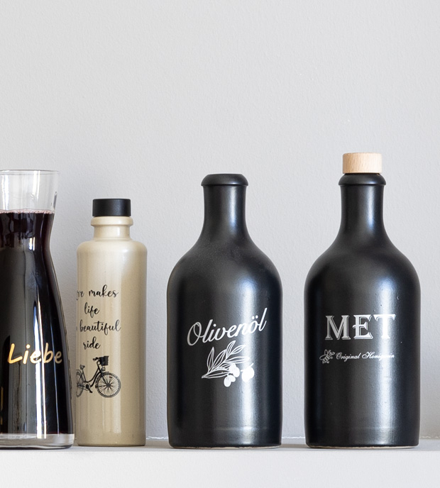 Bottiglie serigrafate e decorate