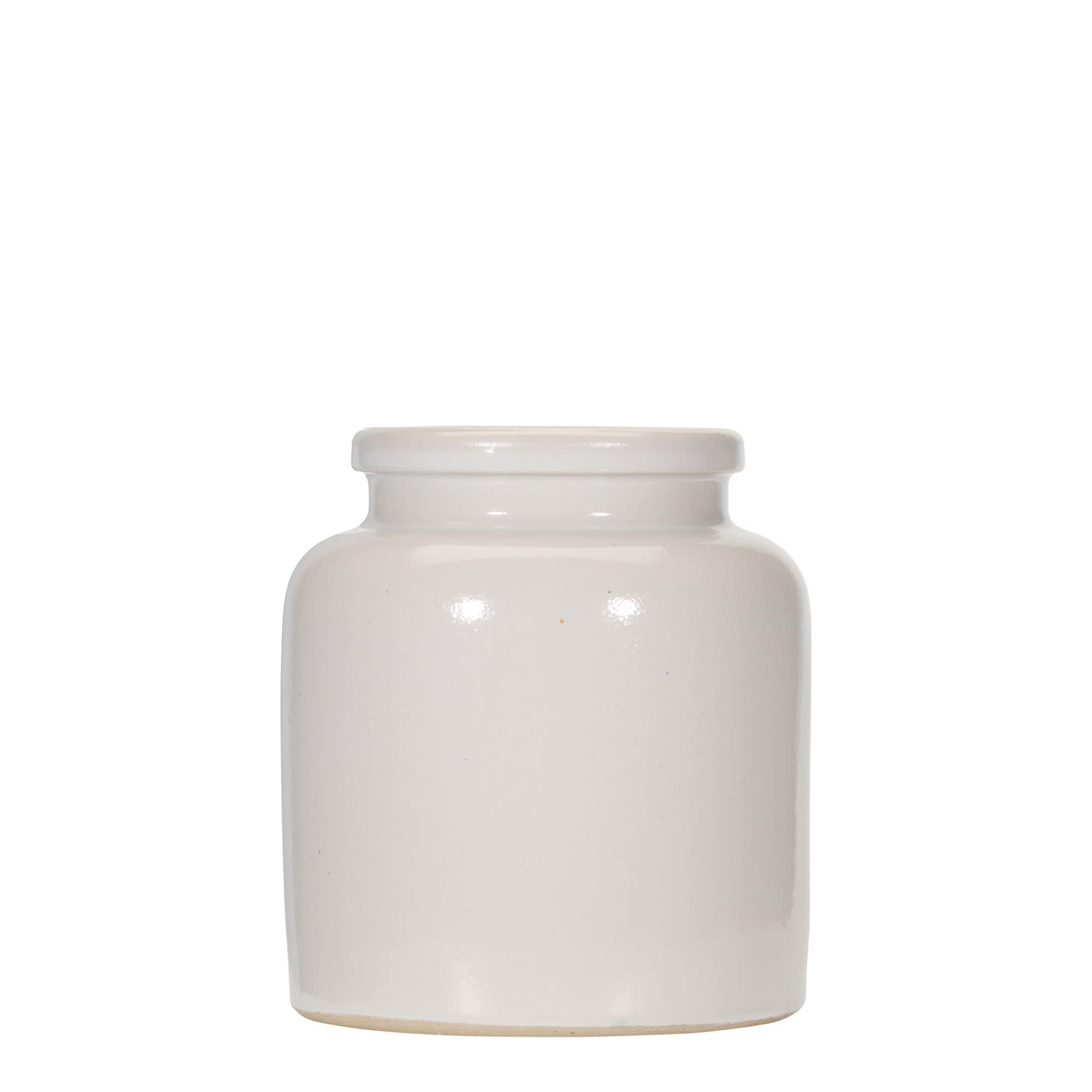 Vaso in gres porcellanato da 270 ml, ceramica, bianco, bocca: coperchio a calotta
