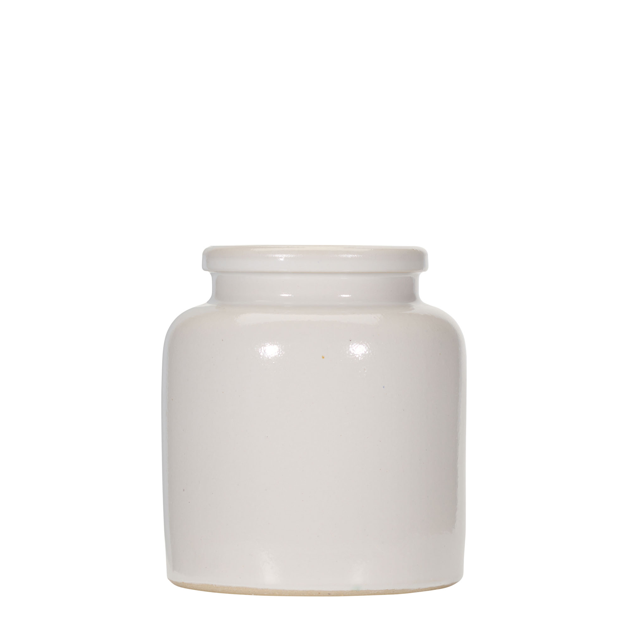 Vaso in gres porcellanato da 270 ml, ceramica, bianco, bocca: coperchio a calotta