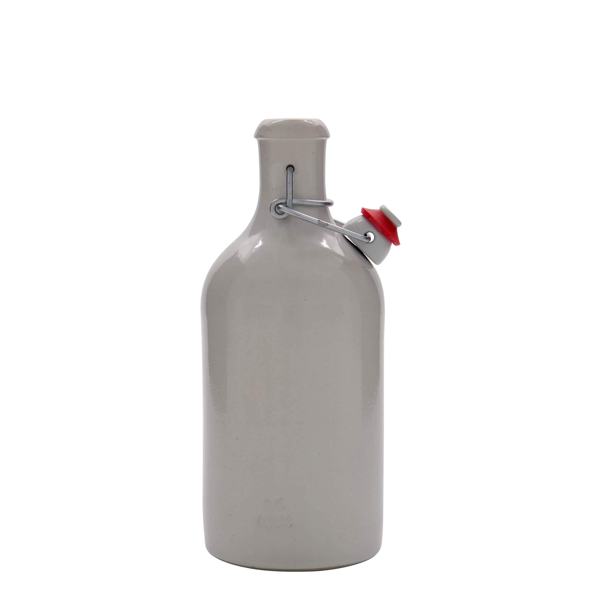 Boccale da 500 ml, gres, bianco, bocca: chiusura a gancio