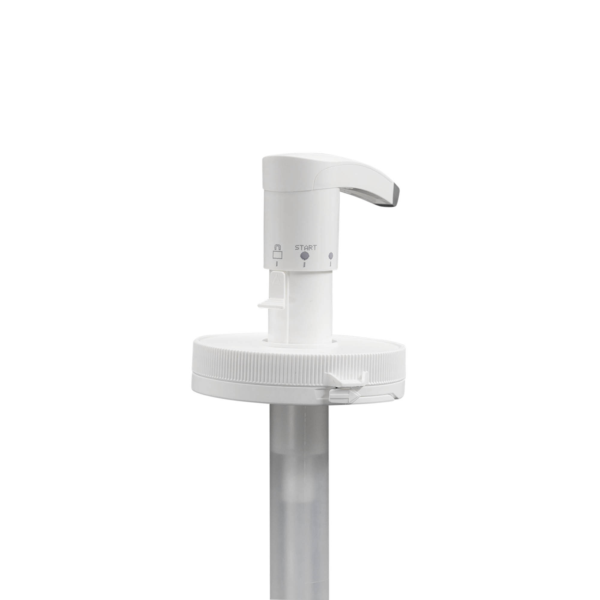 Tappo dosatore a pompa dispenser 655 ml 'Securibox', plastica PE, bianca, per imboccatura: a vite