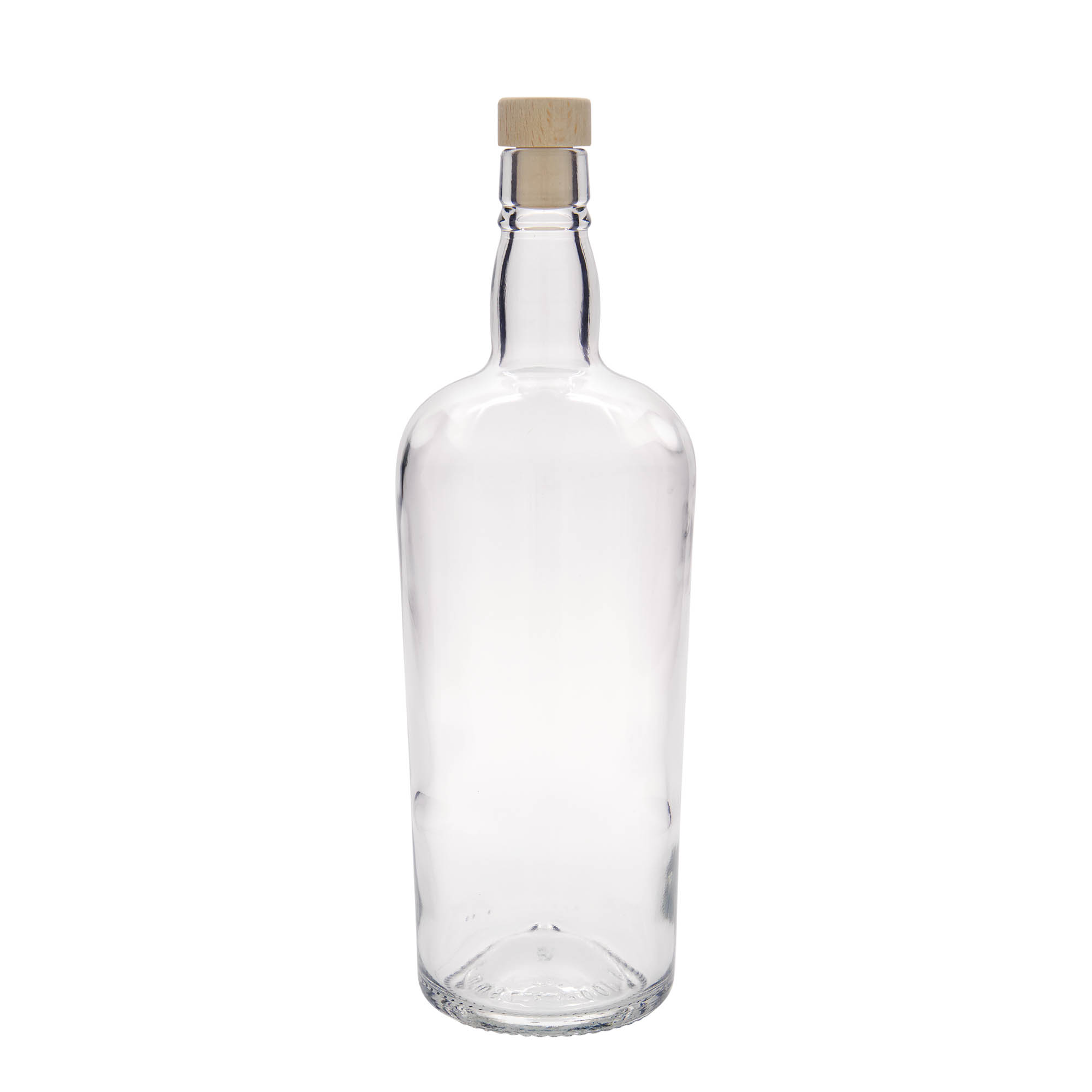 Bottiglia di vetro da 1000 ml 'Edinburgh', bocca: tappo in sughero Bottiglia di vetro da 1000 ml 'Edinburgh', bocca: tappo in sughero