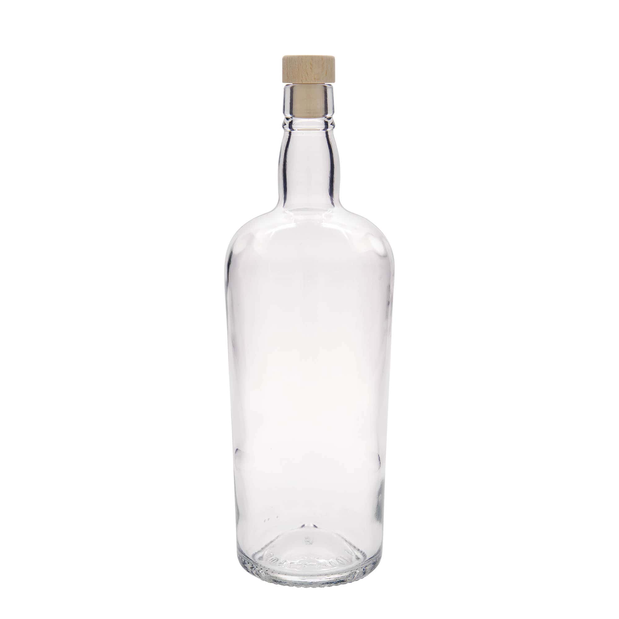 Bottiglia di vetro da 1000 ml 'Edinburgh', bocca: tappo in sughero Bottiglia di vetro da 1000 ml 'Edinburgh', bocca: tappo in sughero