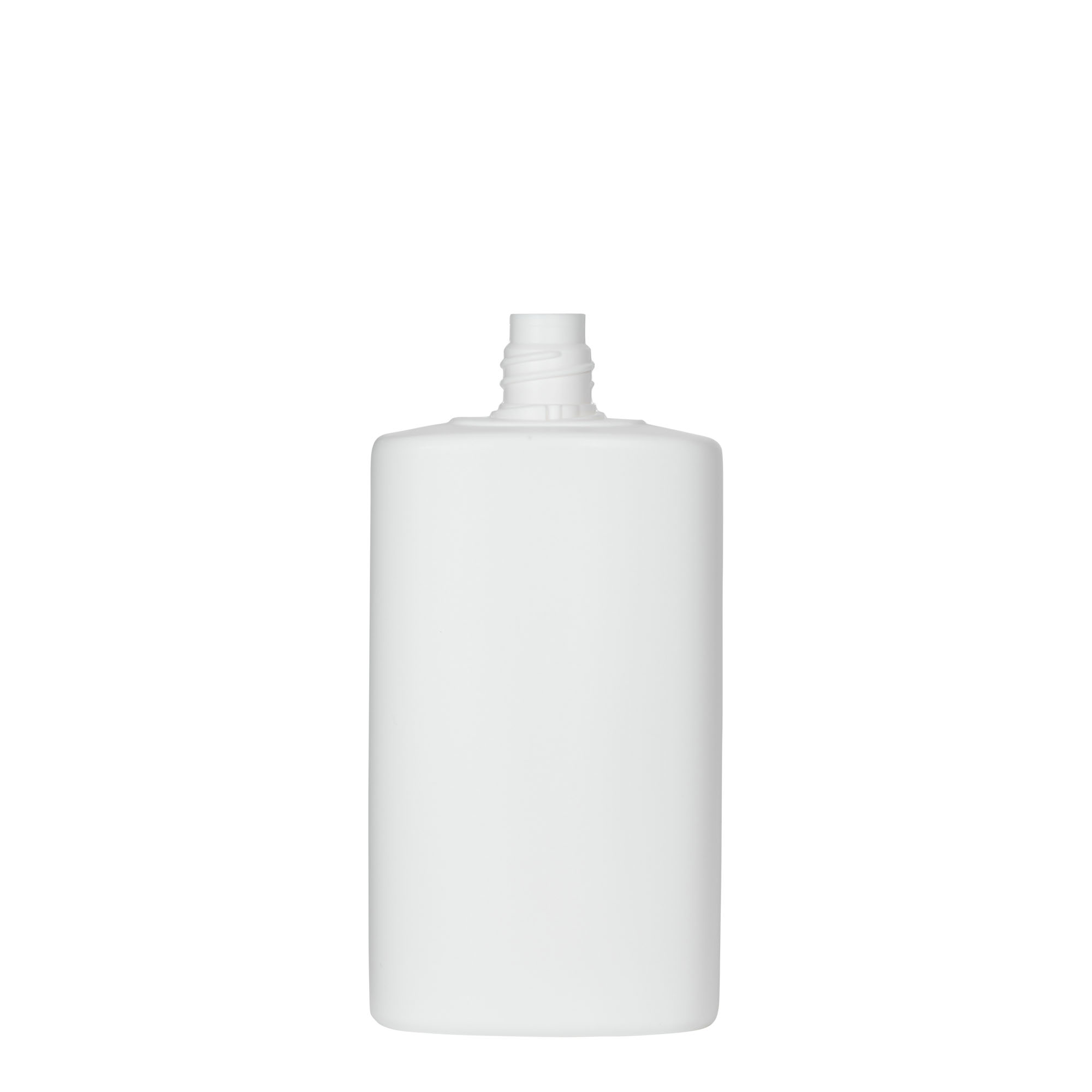 Bottiglia in plastica da 250 ml 'Indy', ovale, HDPE, bianca, bocca: chiusura a vite Bottiglia in plastica da 250 ml 'Indy', ovale, HDPE, bianca, bocca: chiusura a vite