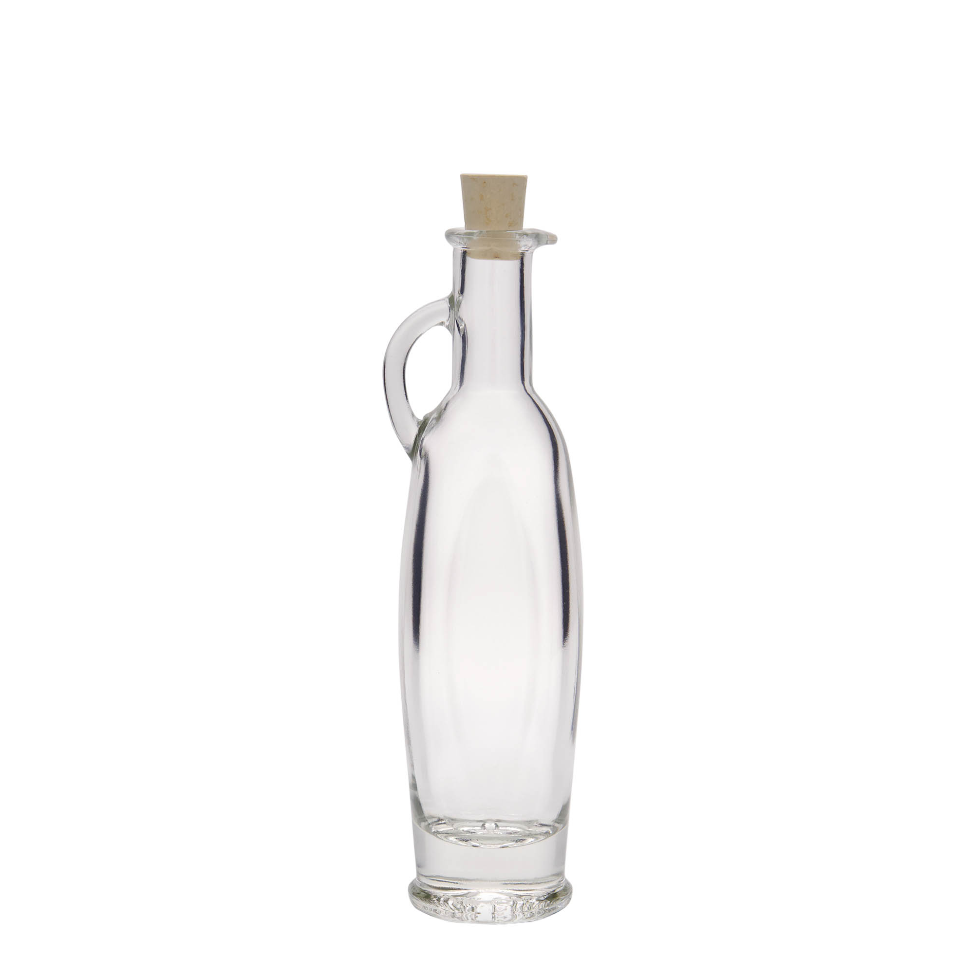 Bottiglia di vetro da 100 ml 'Eleganta', ovale, bocca: tappo in sughero Bottiglia di vetro da 100 ml 'Eleganta', ovale, bocca: tappo in sughero