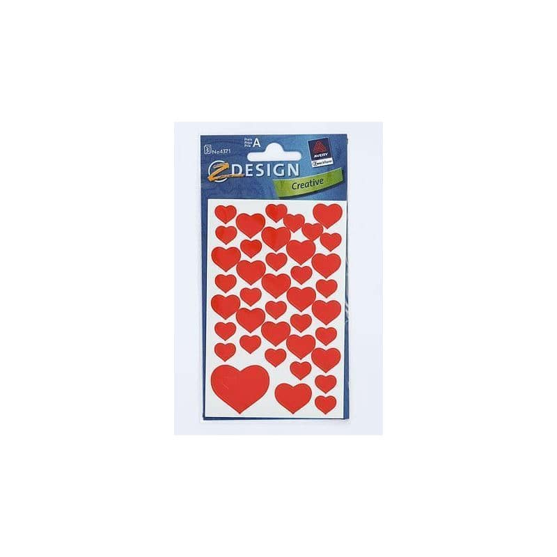 Adesivi Zweckform 'Cuori', carta, rossi