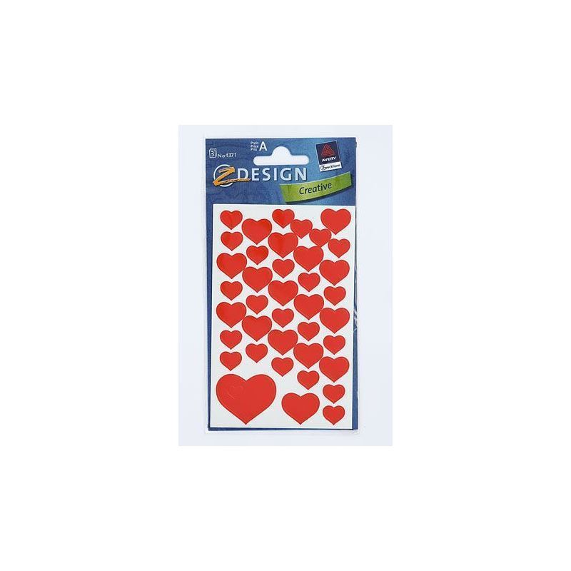Adesivi Zweckform 'Cuori', carta, rossi Adesivi Zweckform 'Cuori', carta, rossi