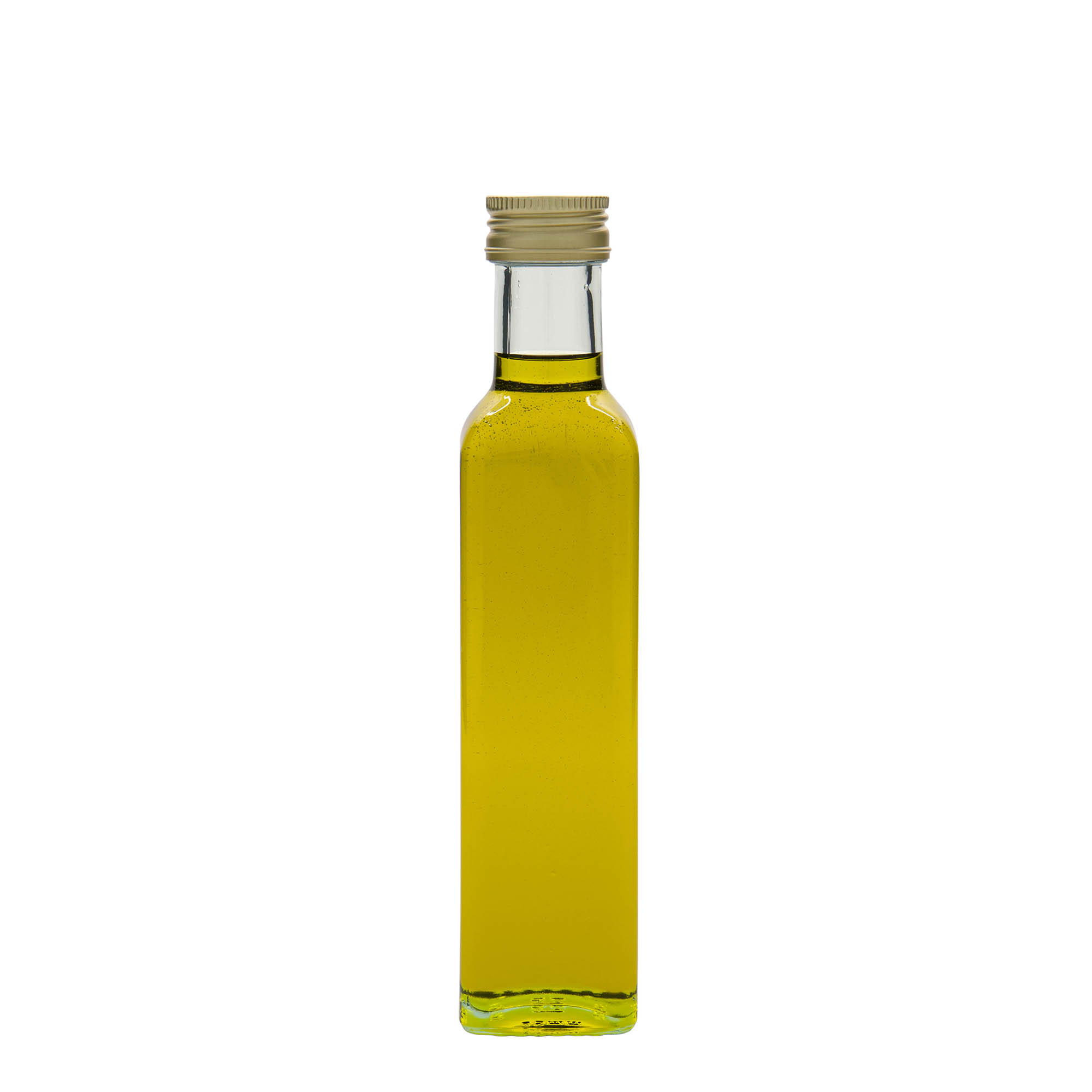 Bottiglia di vetro da 250 ml 'Marasca', quadrata, bocca: PP 31,5 Bottiglia di vetro da 250 ml 'Marasca', quadrata, bocca: PP 31,5