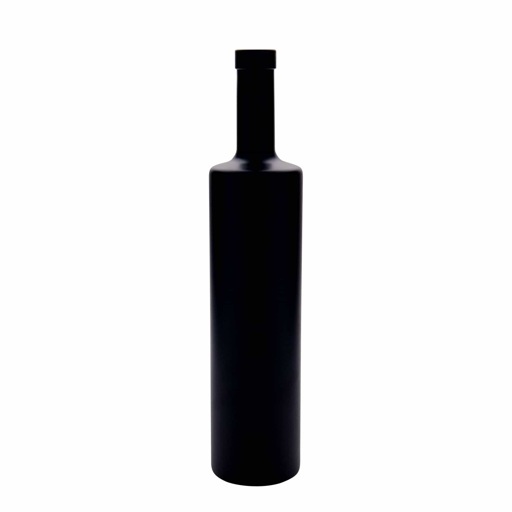 Bottiglia di vetro da 700 ml 'Centurio', nera, bocca: sughero