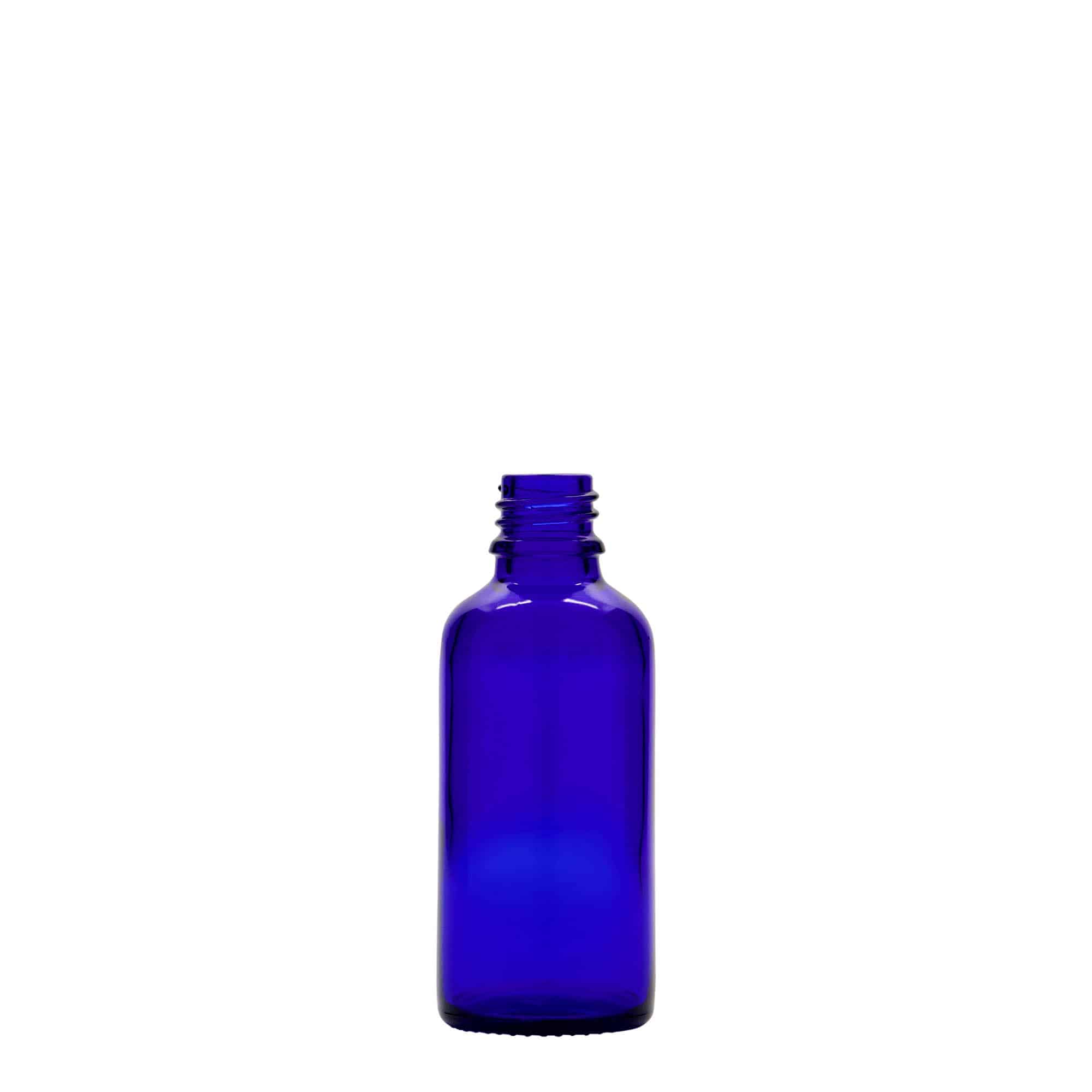 50 ml flacone medico, vetro, blu reale, bocca: DIN 18
