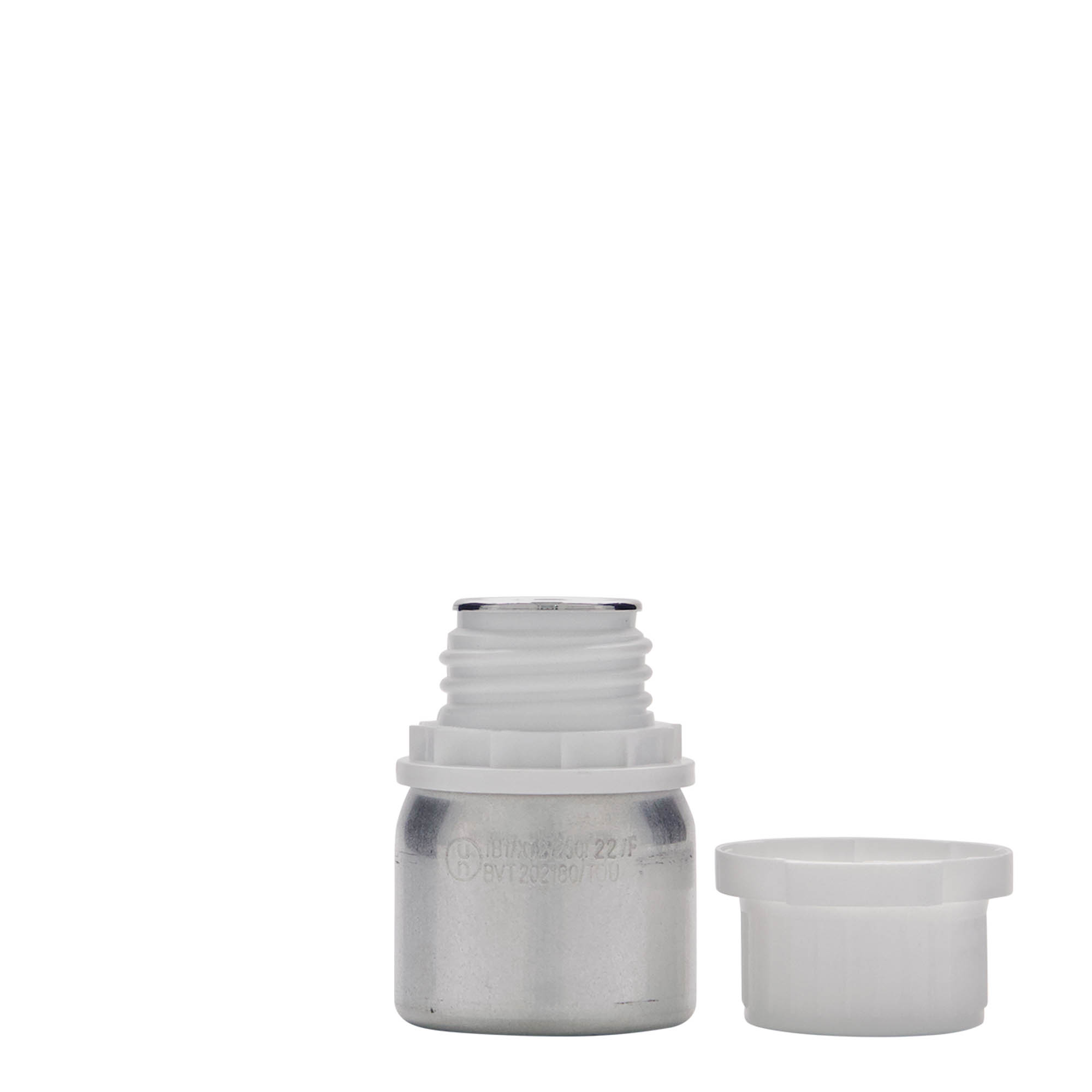 50 ml bottiglia in alluminio, metallo, argento, bocca: DIN 32