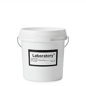 Esempio di prodotto: Secchio bianco con coperchio con etichetta in bianco e nero con la scritta "Laboratorio"