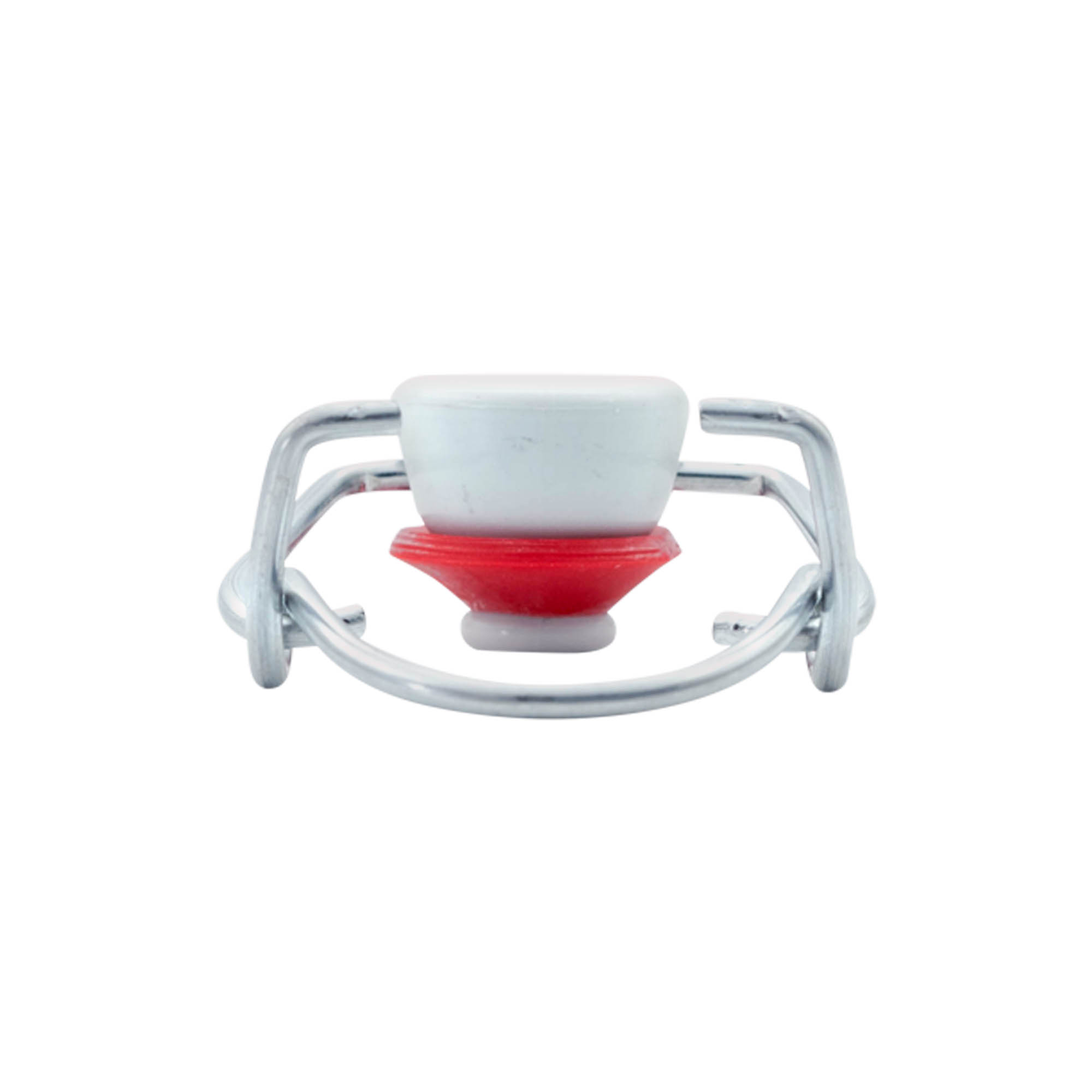 Chiusura a fibbia standard, plastica, rosso-bianco Chiusura a fibbia standard, plastica, rosso-bianco