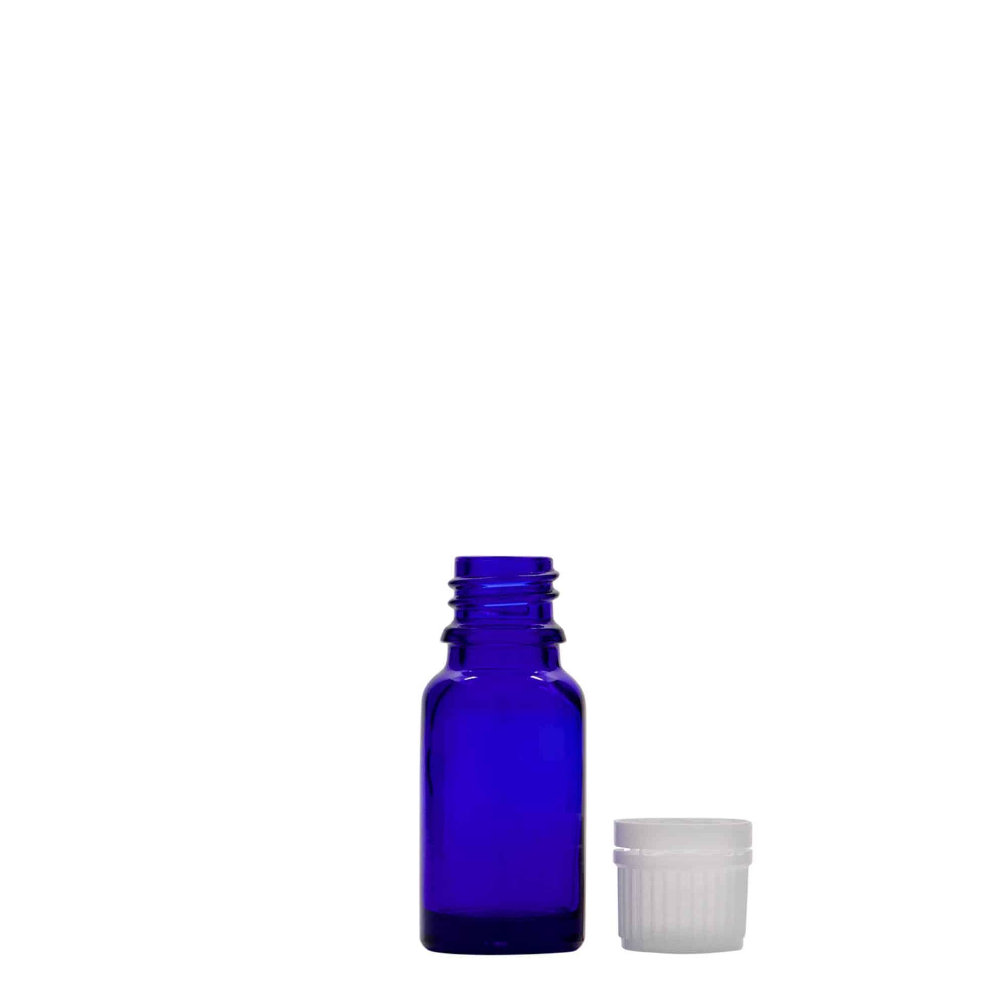 10 ml Boccetta di vetro, blu reale, imboccatura: DIN 18