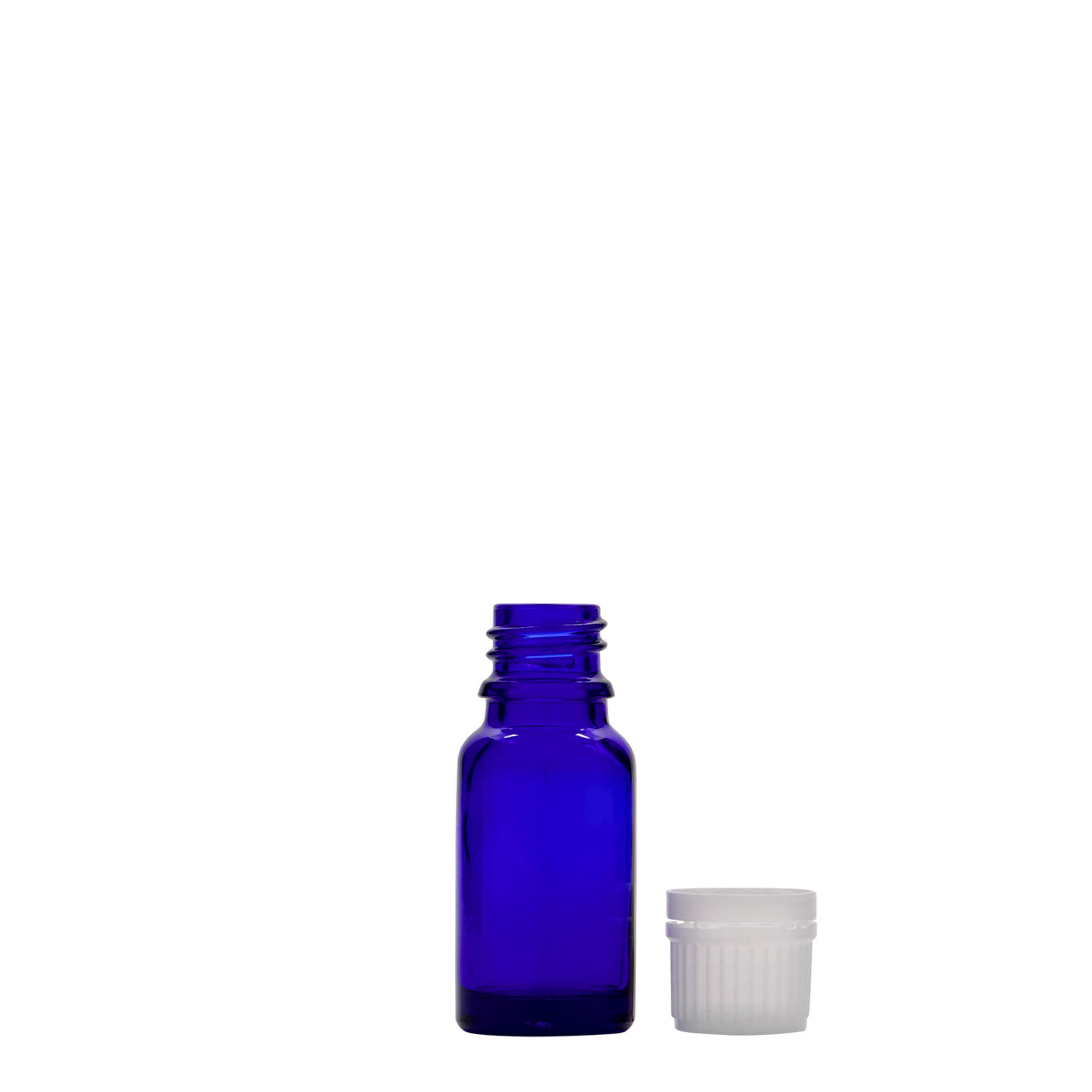 10 ml flacone medico, vetro, blu reale, bocca: DIN 18