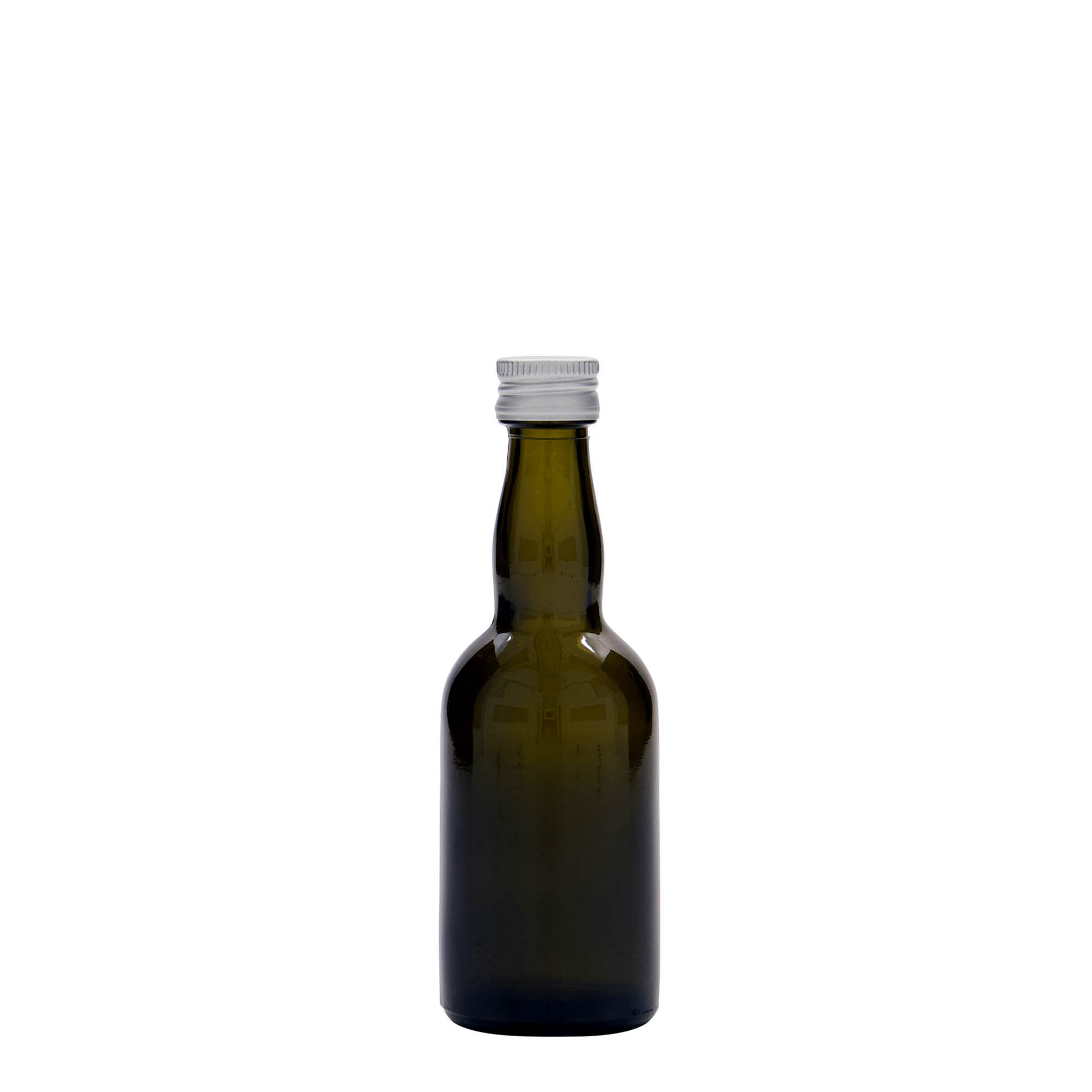 Bottiglia di vetro da 50 ml 'Proba', verde antico, bocca: PP 18 Bottiglia di vetro da 50 ml 'Proba', verde antico, bocca: PP 18