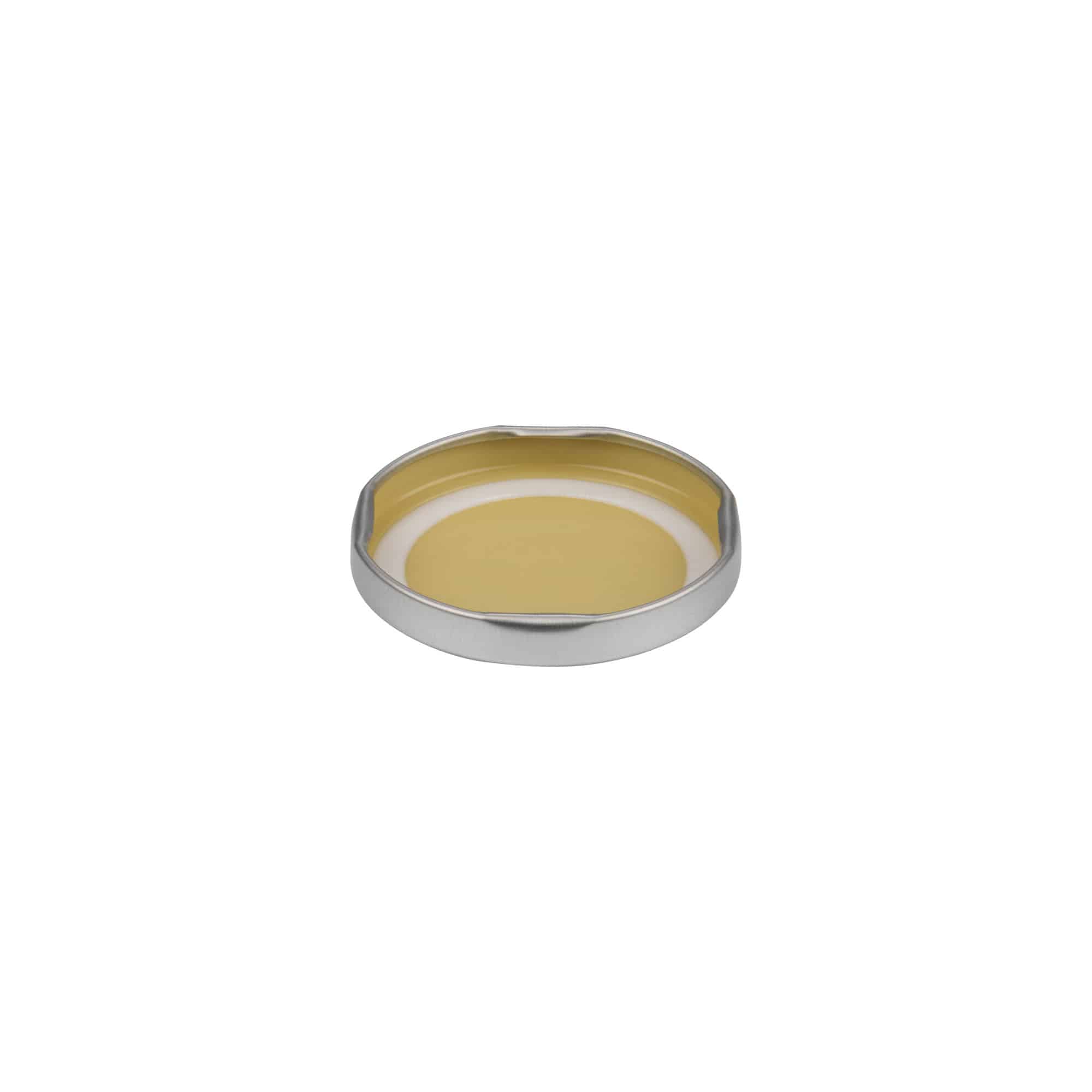 Tappo Twist-Off, lamiera bianca, argento, per bocca: TO 53