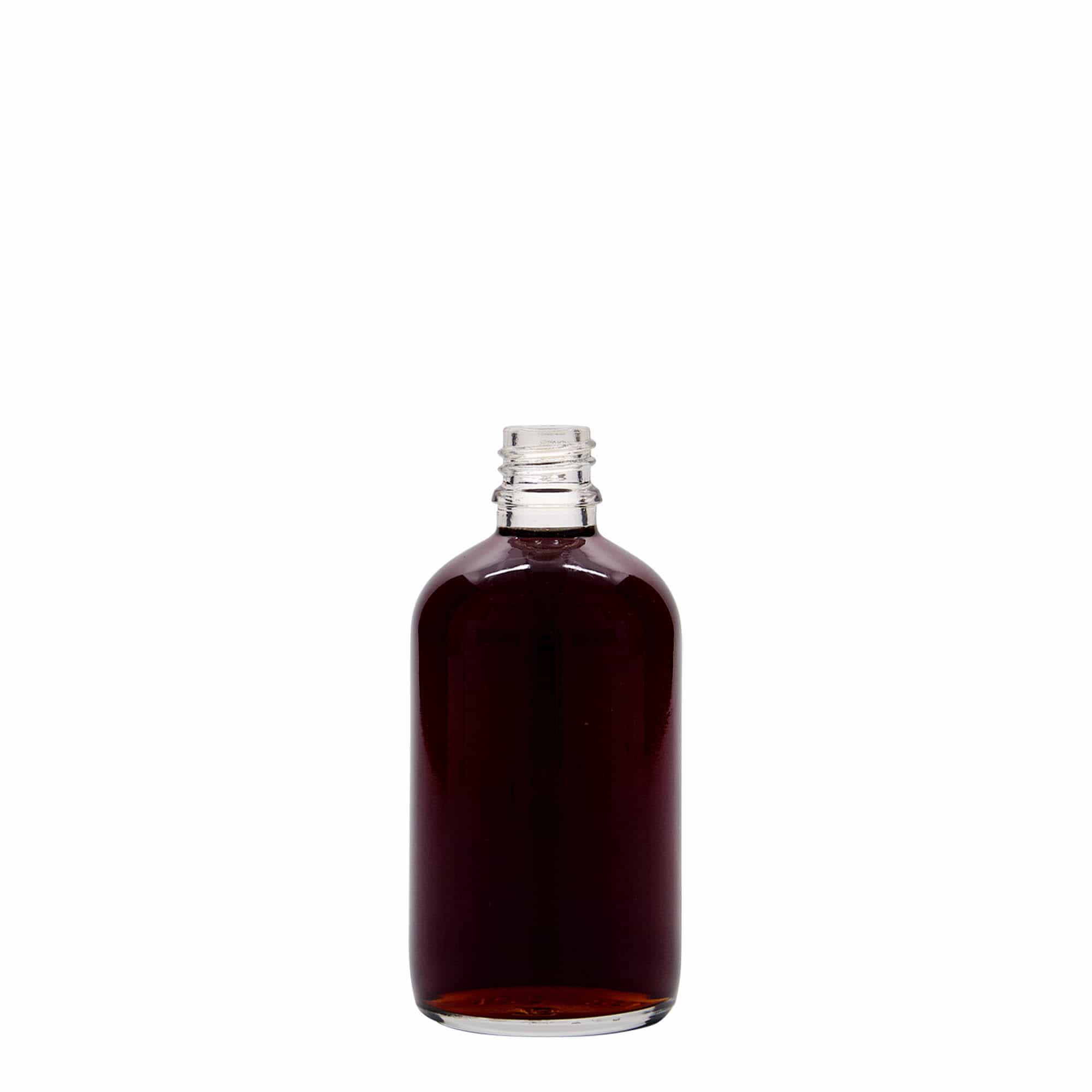 100 ml Flacone farmaceutico, vetro, imboccatura: DIN 18