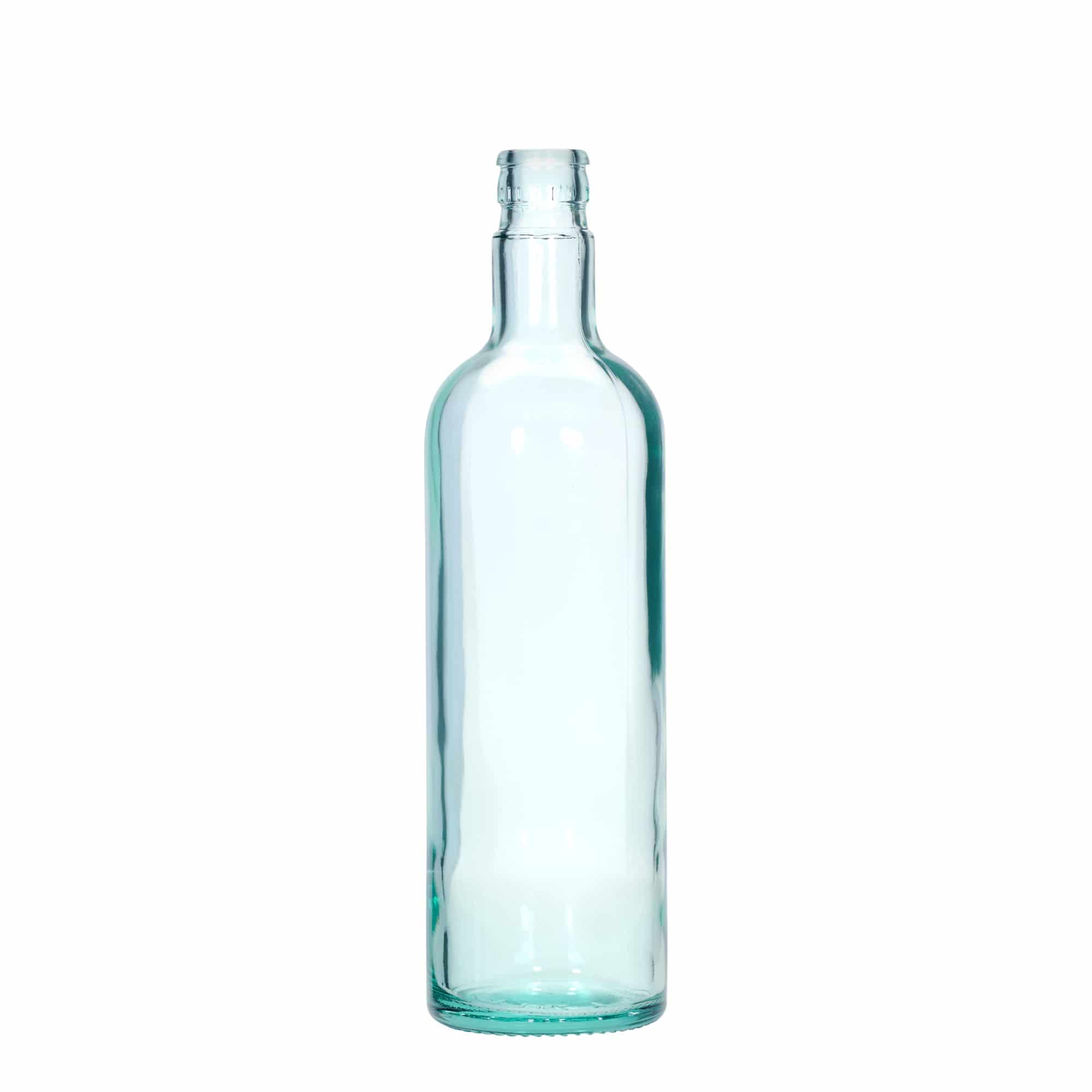 Bottiglia da 750 ml per aceto/olio 'Willy New', vetro, verde chiaro, bocca: DOP