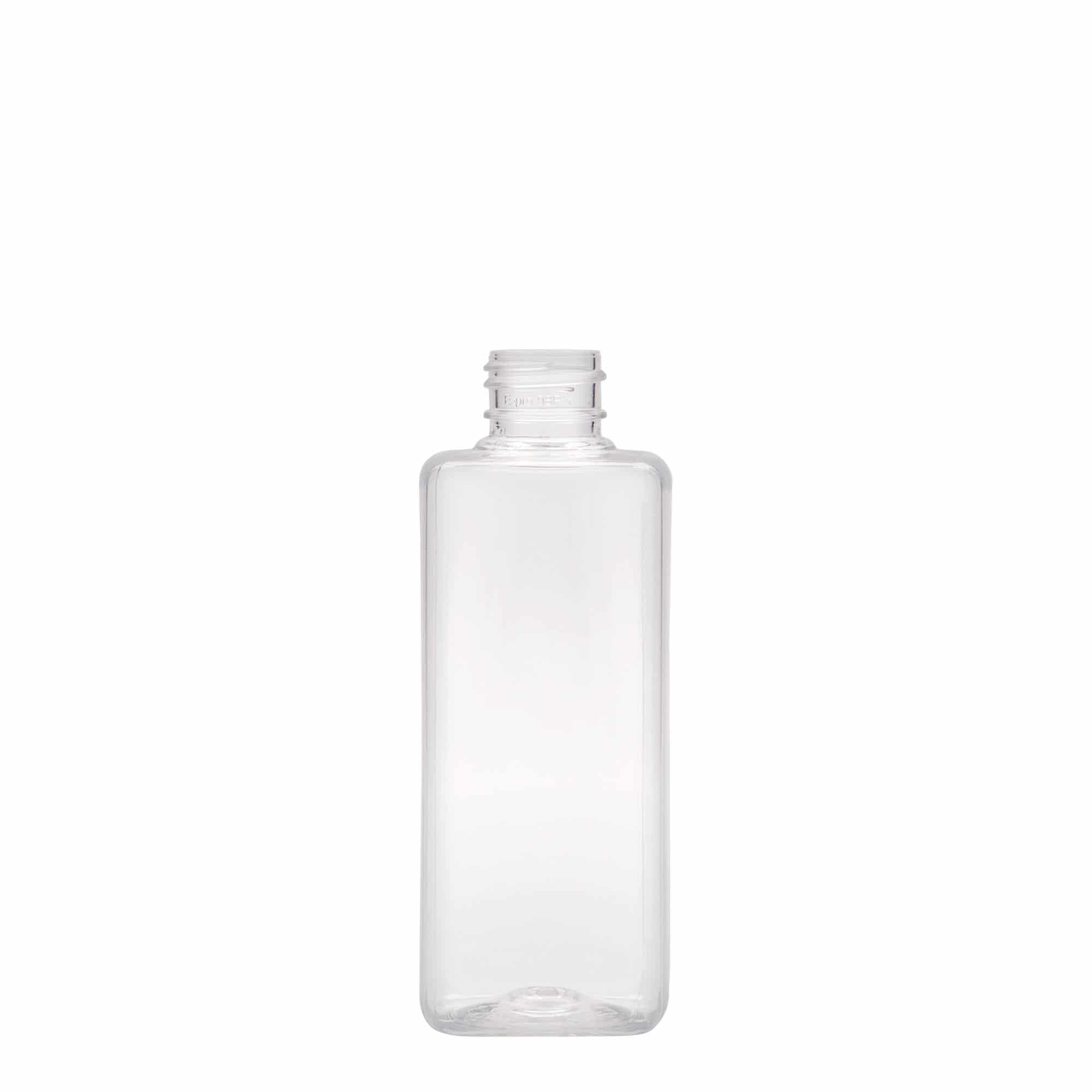 200 ml Bottiglia PET 'Karl', quadrato, plastica, imboccatura: GPI 24/410