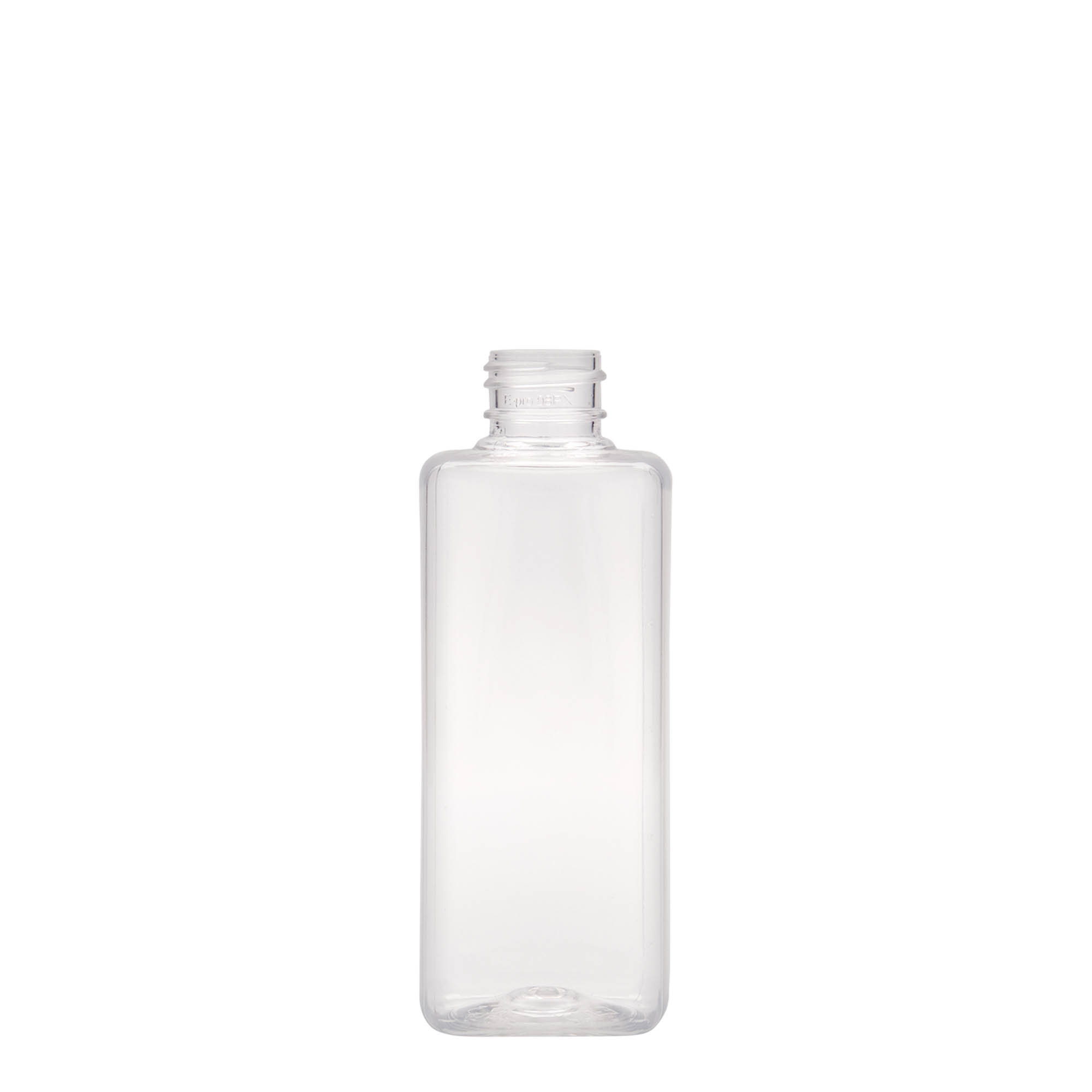 Bottiglia PET da 200 ml 'Karl', quadrata, plastica, bocca: 24/410