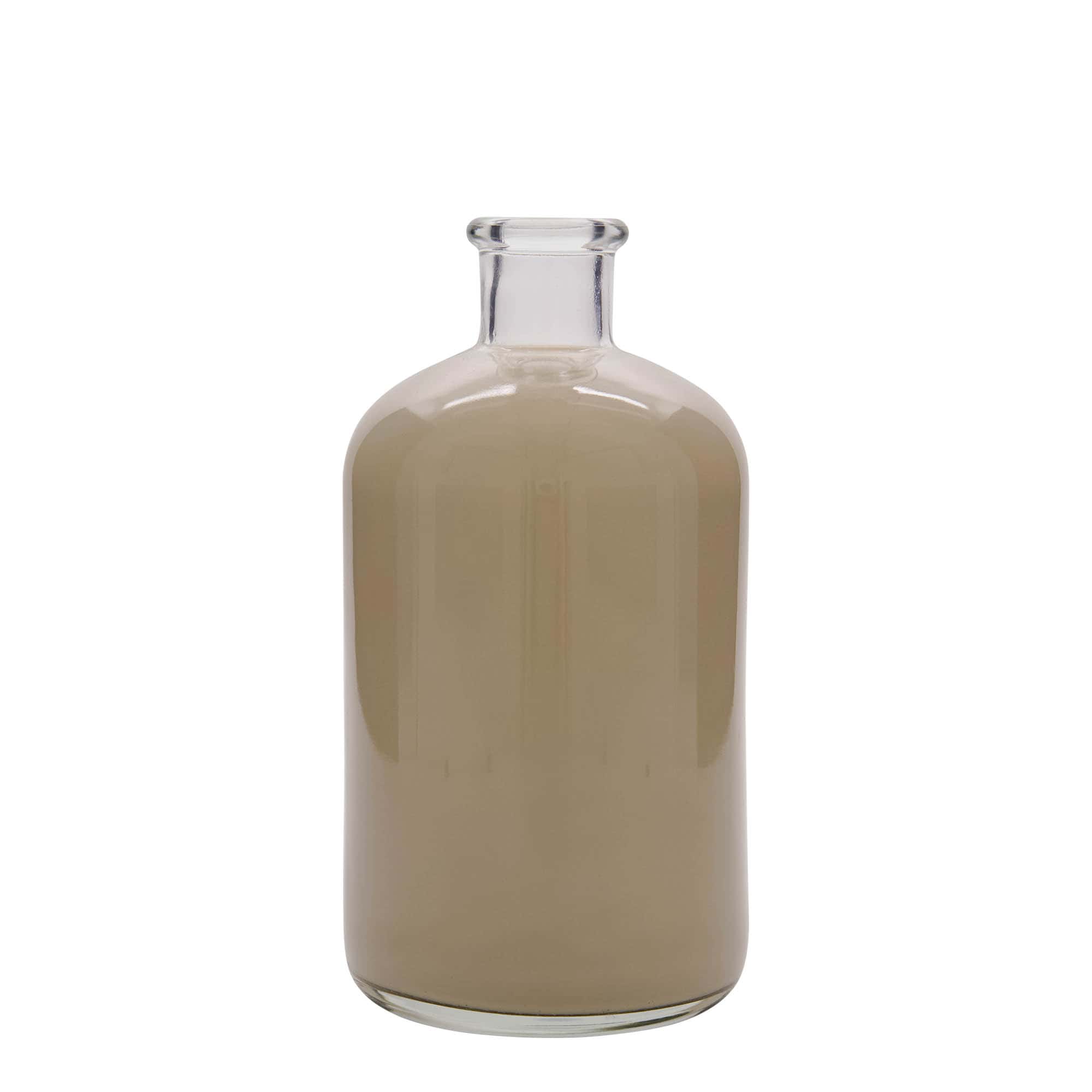 1.000 ml Bottiglia da farmacia, vetro, imboccatura: fascetta