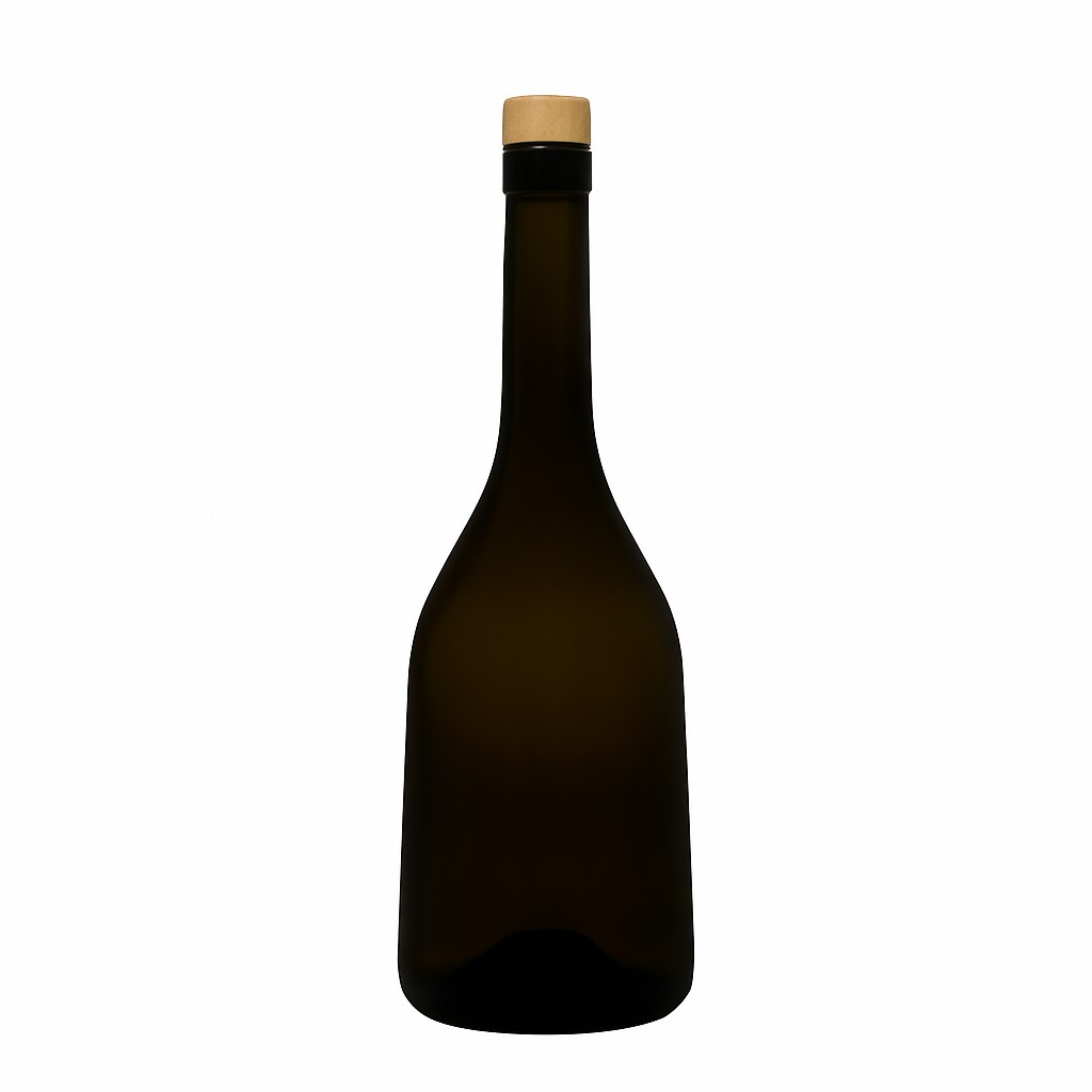 Bottiglia di vetro da 750 ml 'Rustica', verde antico, bocca: sughero Bottiglia di vetro da 750 ml 'Rustica', verde antico, bocca: sughero