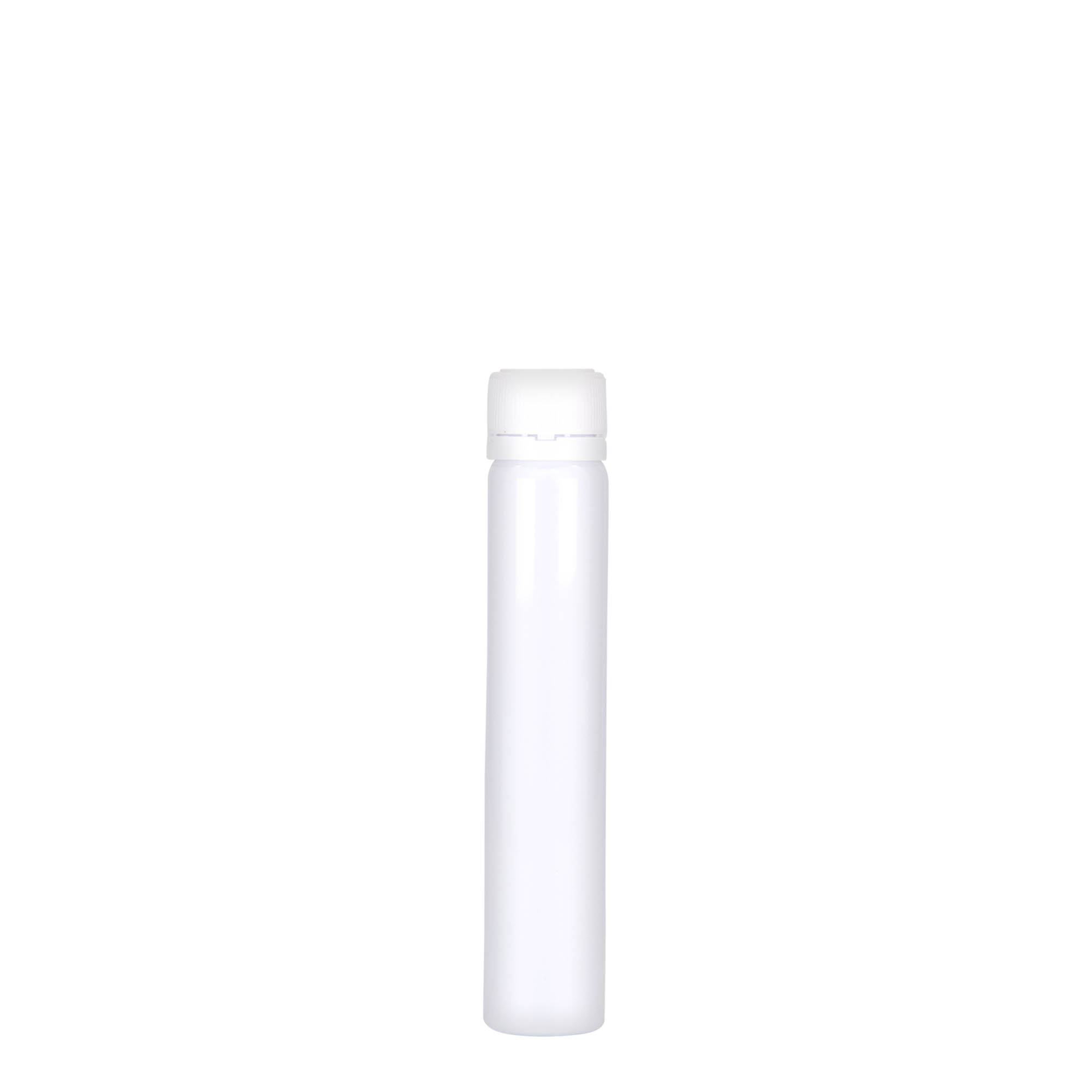 25 ml provetta in PET, plastica, bianca, apertura: chiusura a vite