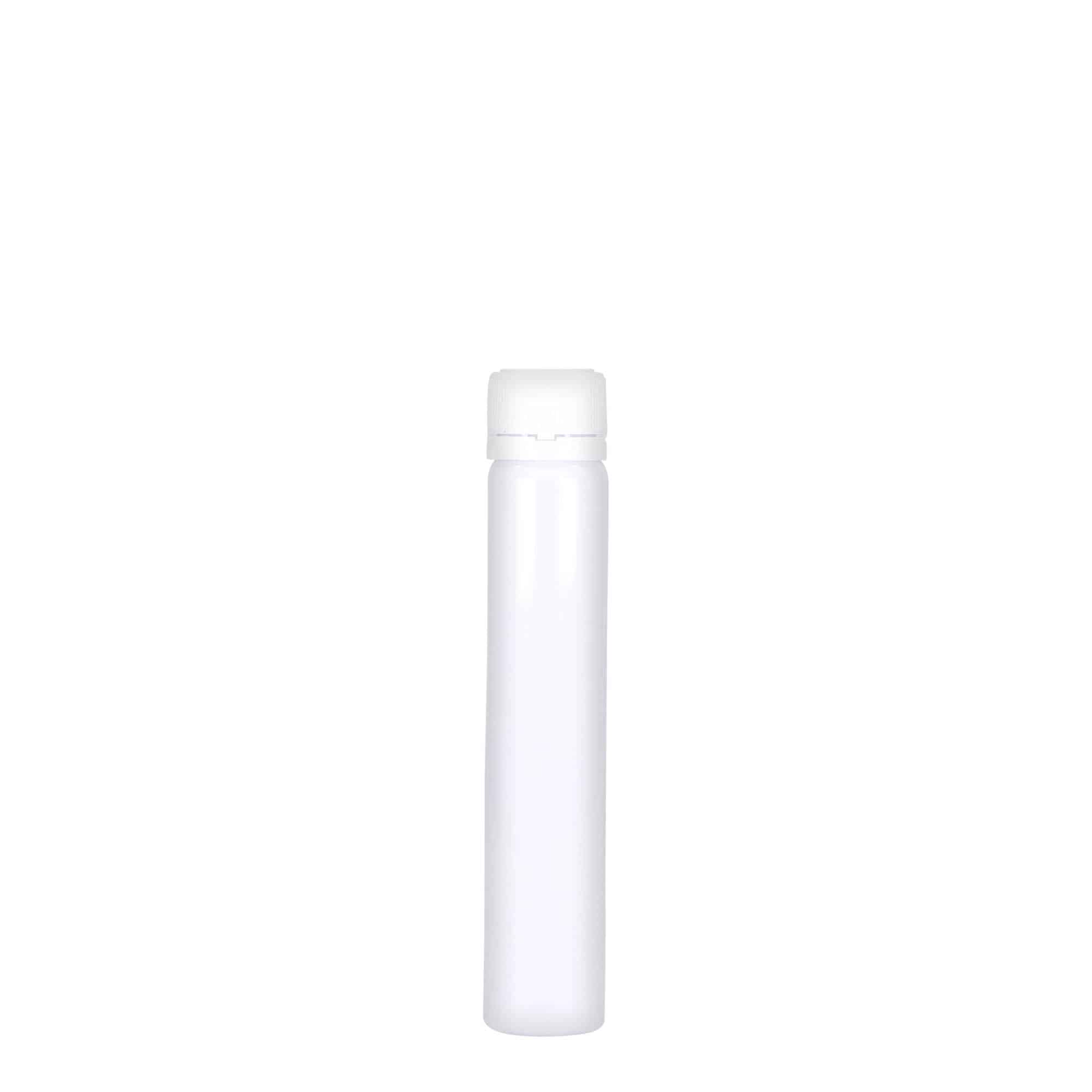 25 ml provetta in PET, plastica, bianca, apertura: chiusura a vite