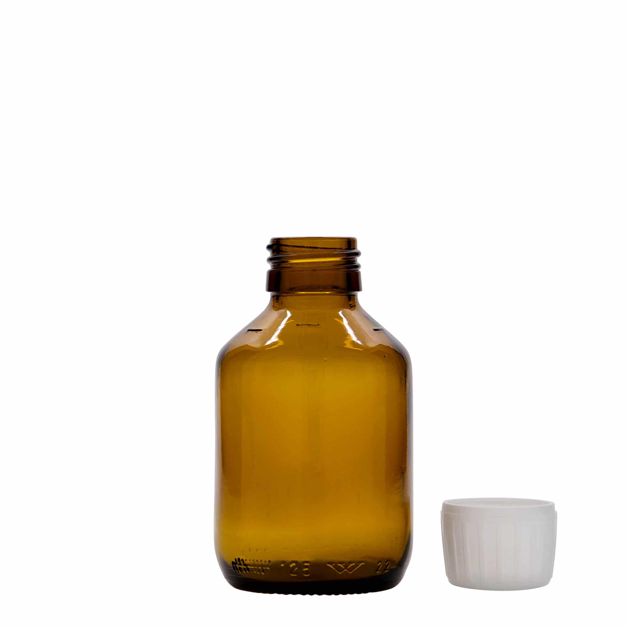 125 ml, Flacone farmaceutico, marrone, vetro, imboccatura: PP 28