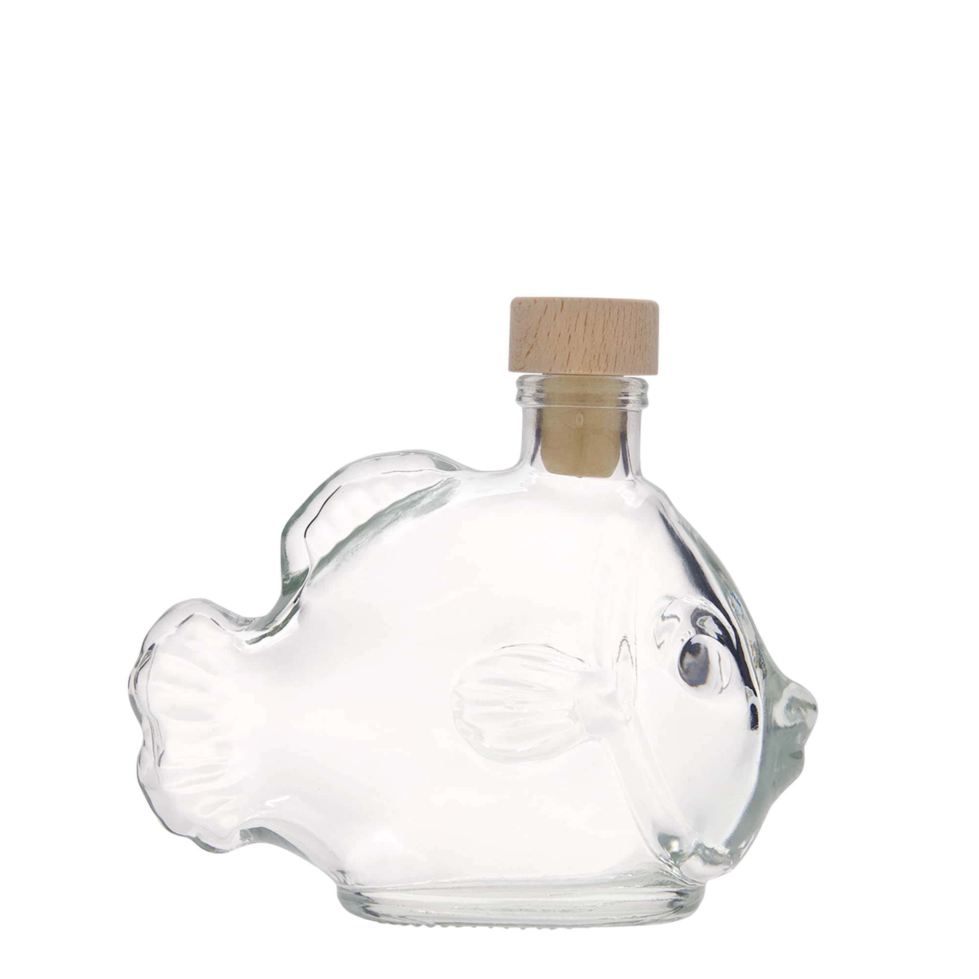 200 ml Bottiglia di vetro 'Pesce', imboccatura: fascetta