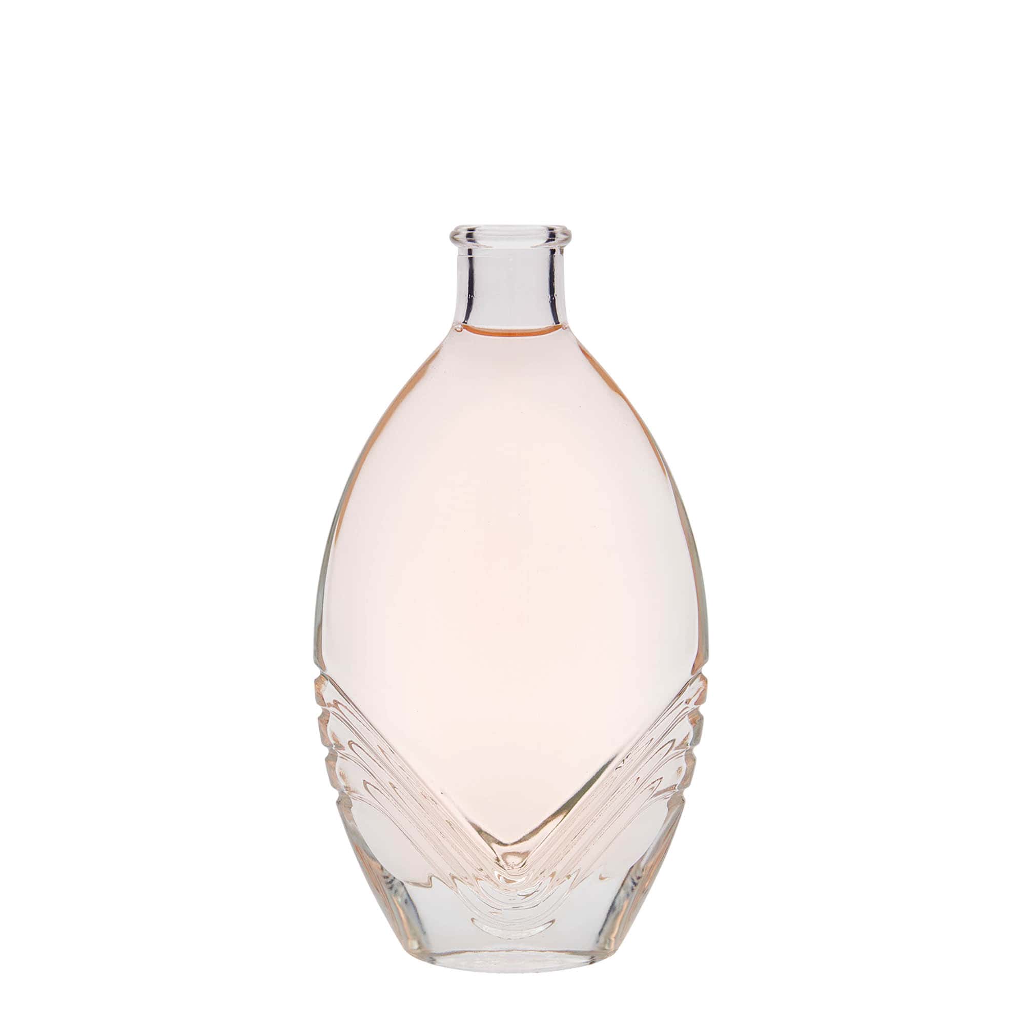 Bottiglia di vetro da 200 ml 'Florence', ovale, bocca: sughero Bottiglia di vetro da 200 ml 'Florence', ovale, bocca: sughero