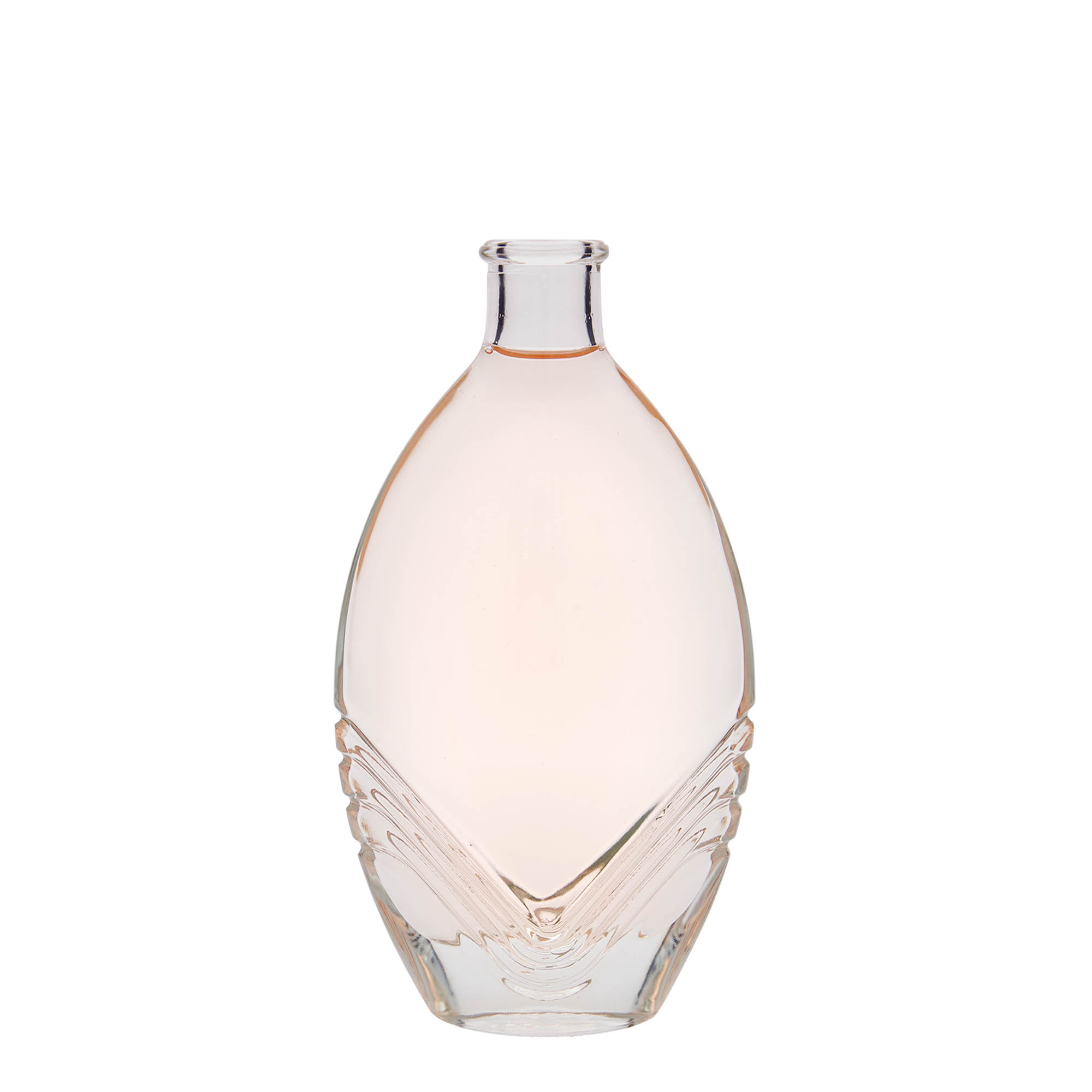 Bottiglia di vetro da 200 ml 'Florence', ovale, bocca: sughero Bottiglia di vetro da 200 ml 'Florence', ovale, bocca: sughero