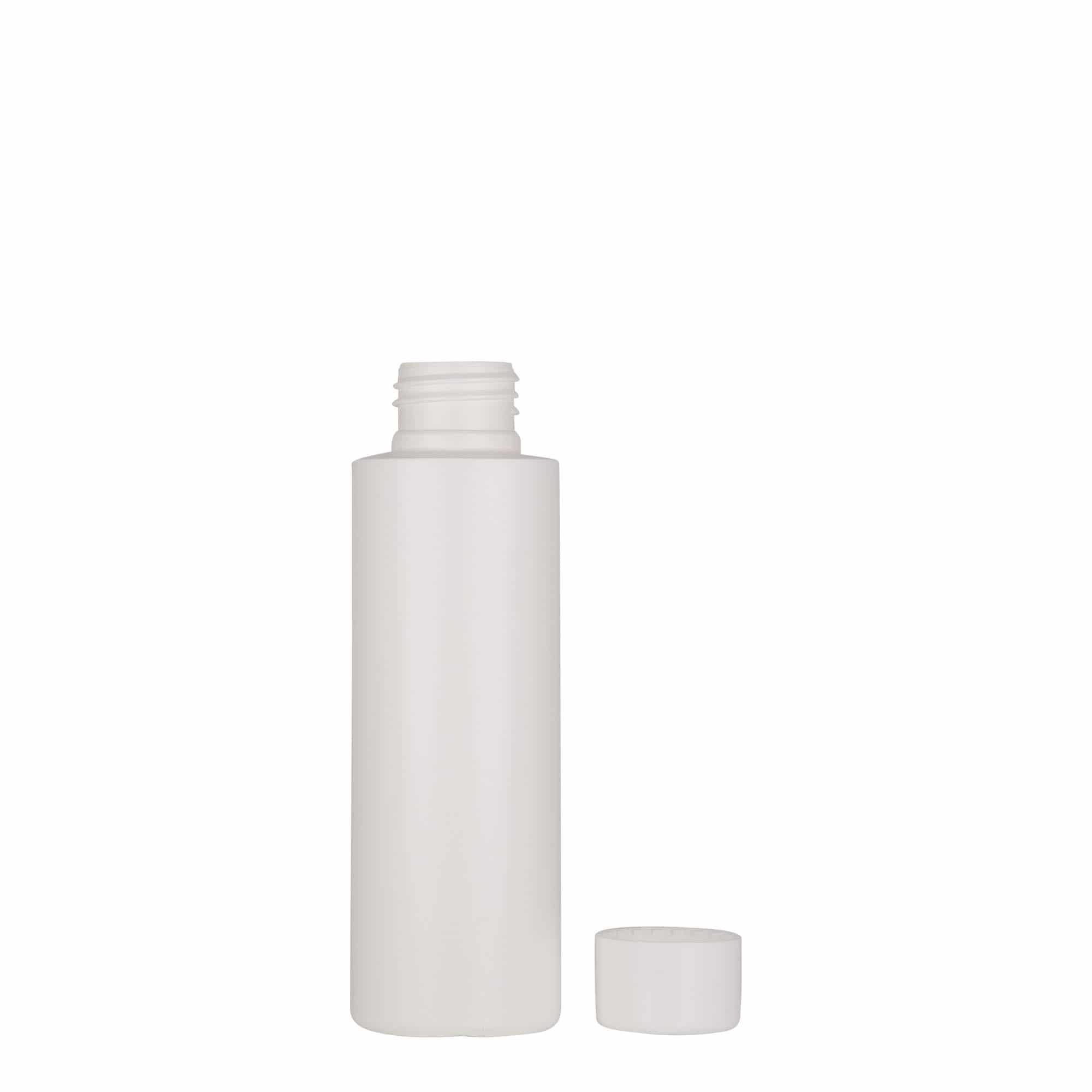 Bottiglia in plastica da 100 ml 'Pipe', HDPE verde, bianca, bocca: 24/410