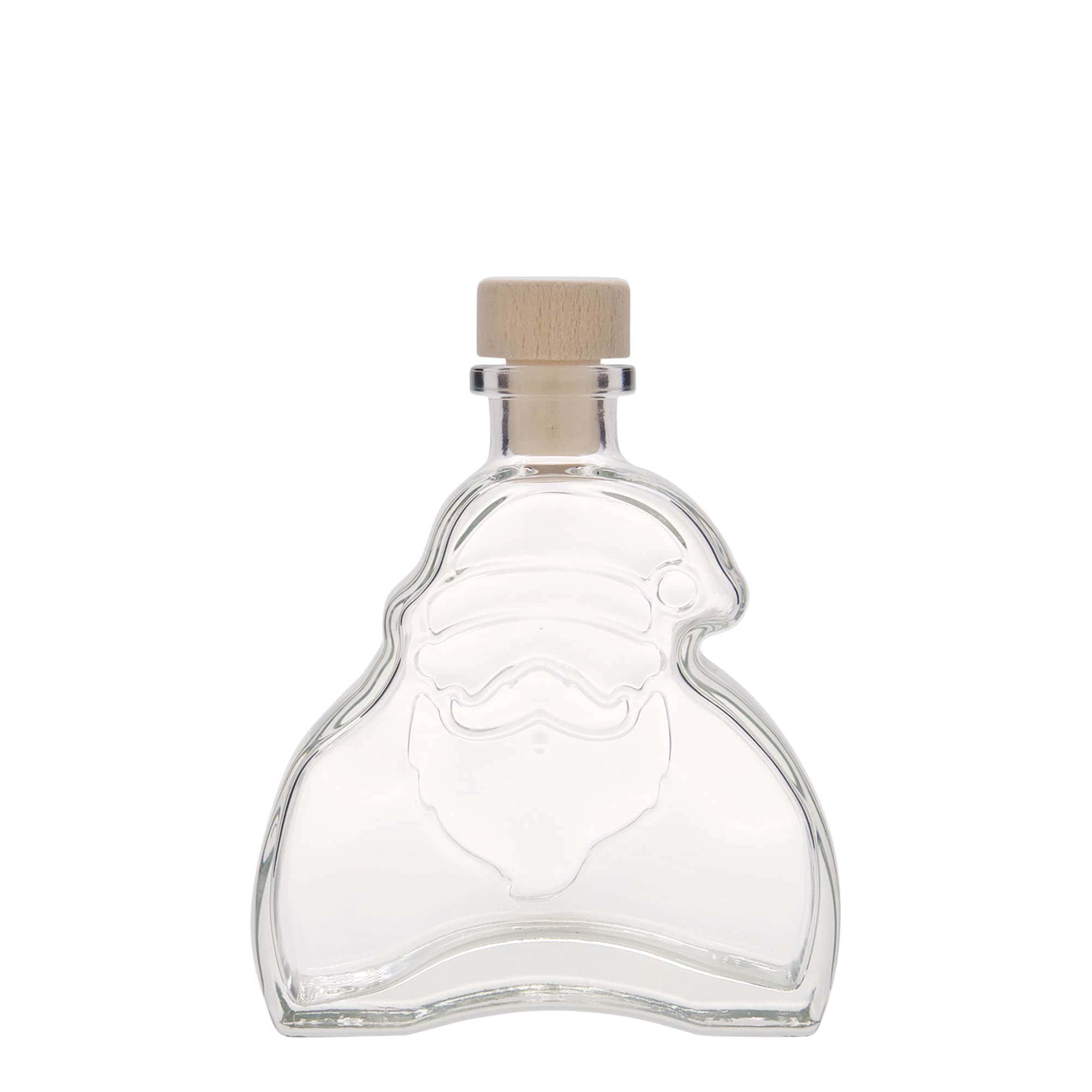 200 ml Bottiglia di vetro 'Babbo Natale', imboccatura: fascetta