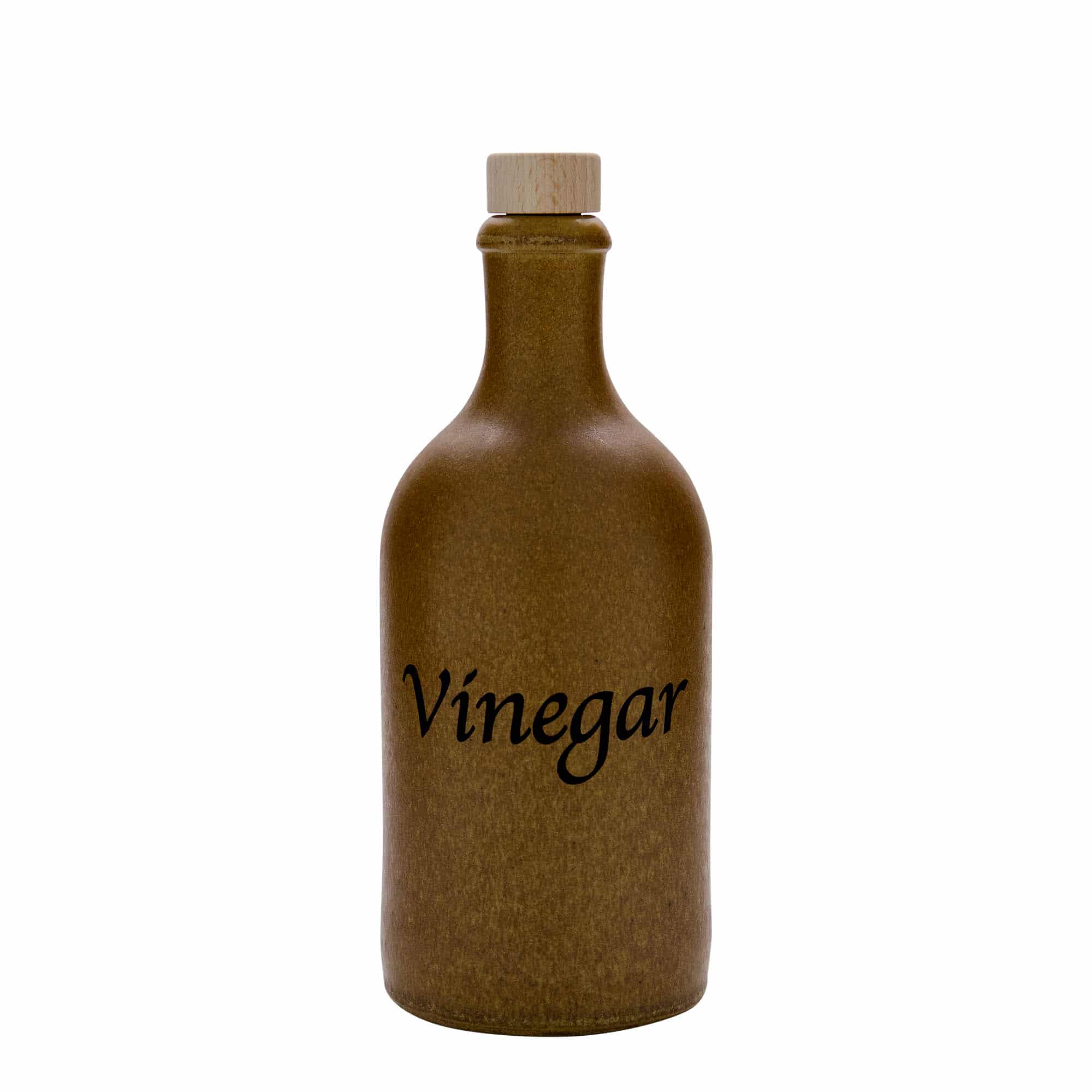 Boccale da 500 ml, motivo: Aceto, gres, marrone cristallino, bocca: sughero